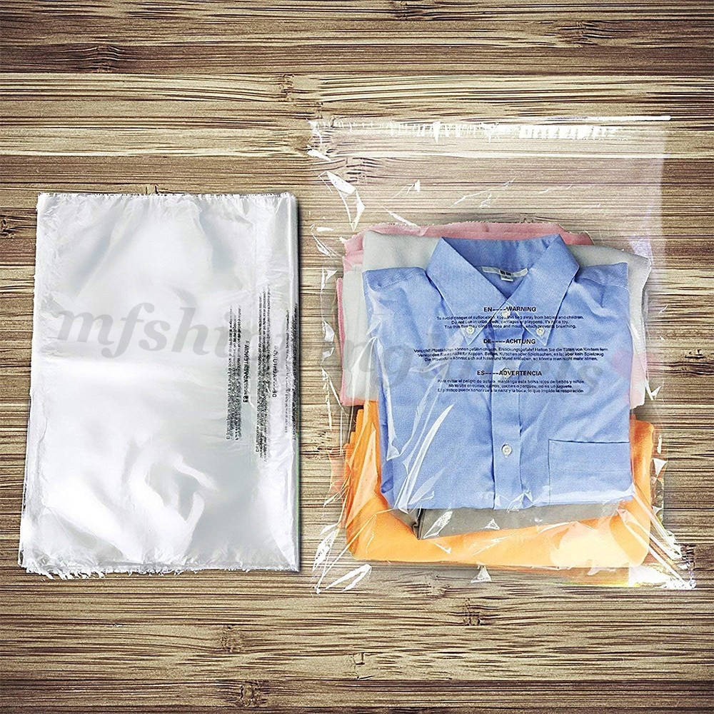 Clear Poly Bags with Suffocation Warning Self Seal Merchandise Packaging For FBA