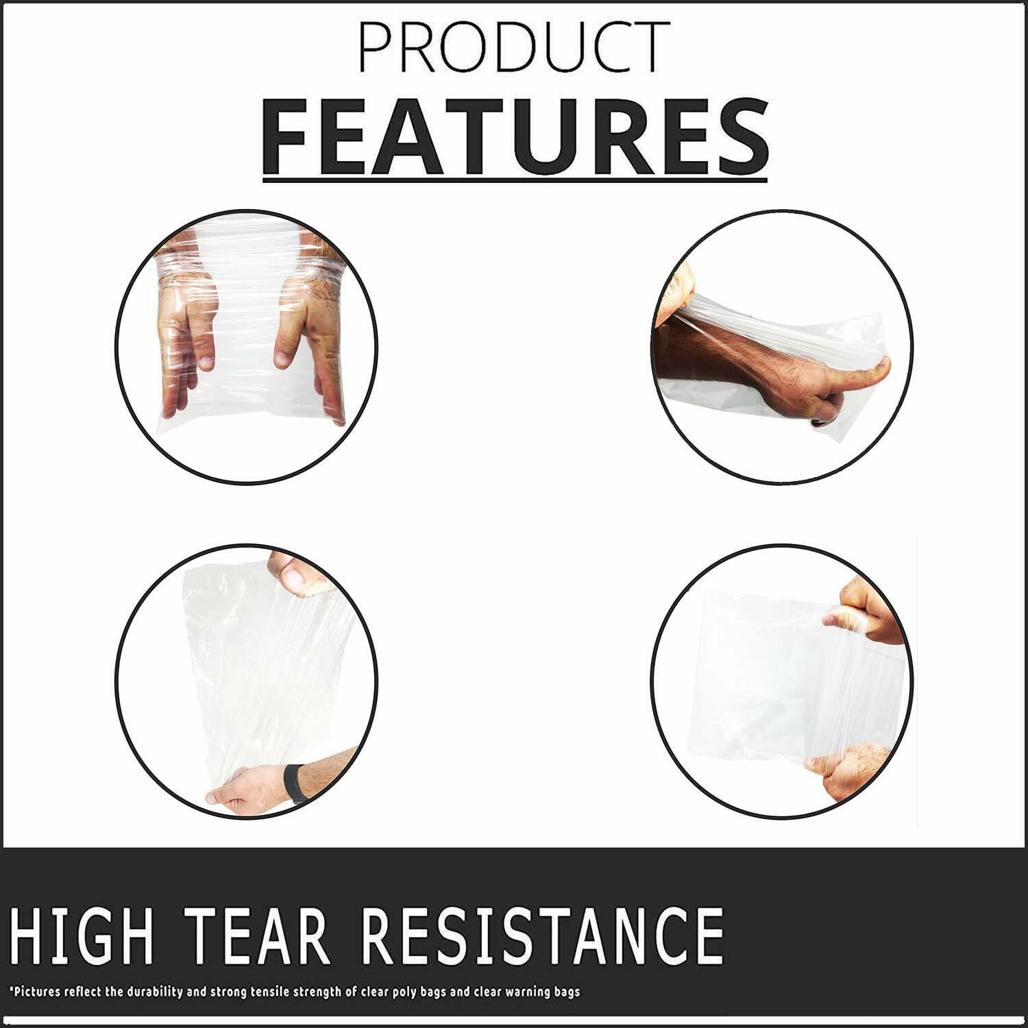 1000 7.5 x 10.5 Premium Clear Plastic Self Seal Lip & Tape Poly Bags 1.5 Mil