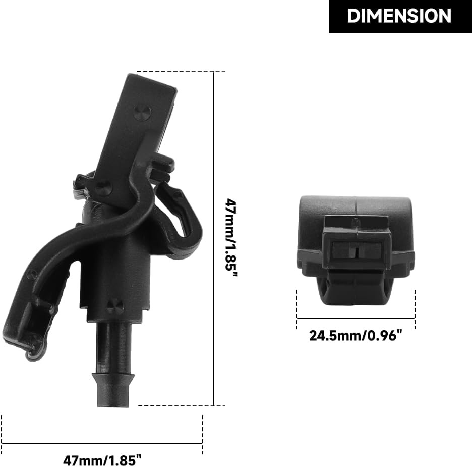 Front Windshield Washer Nozzles Wiper Spray Nozzle – Compatible for Ford Mustang