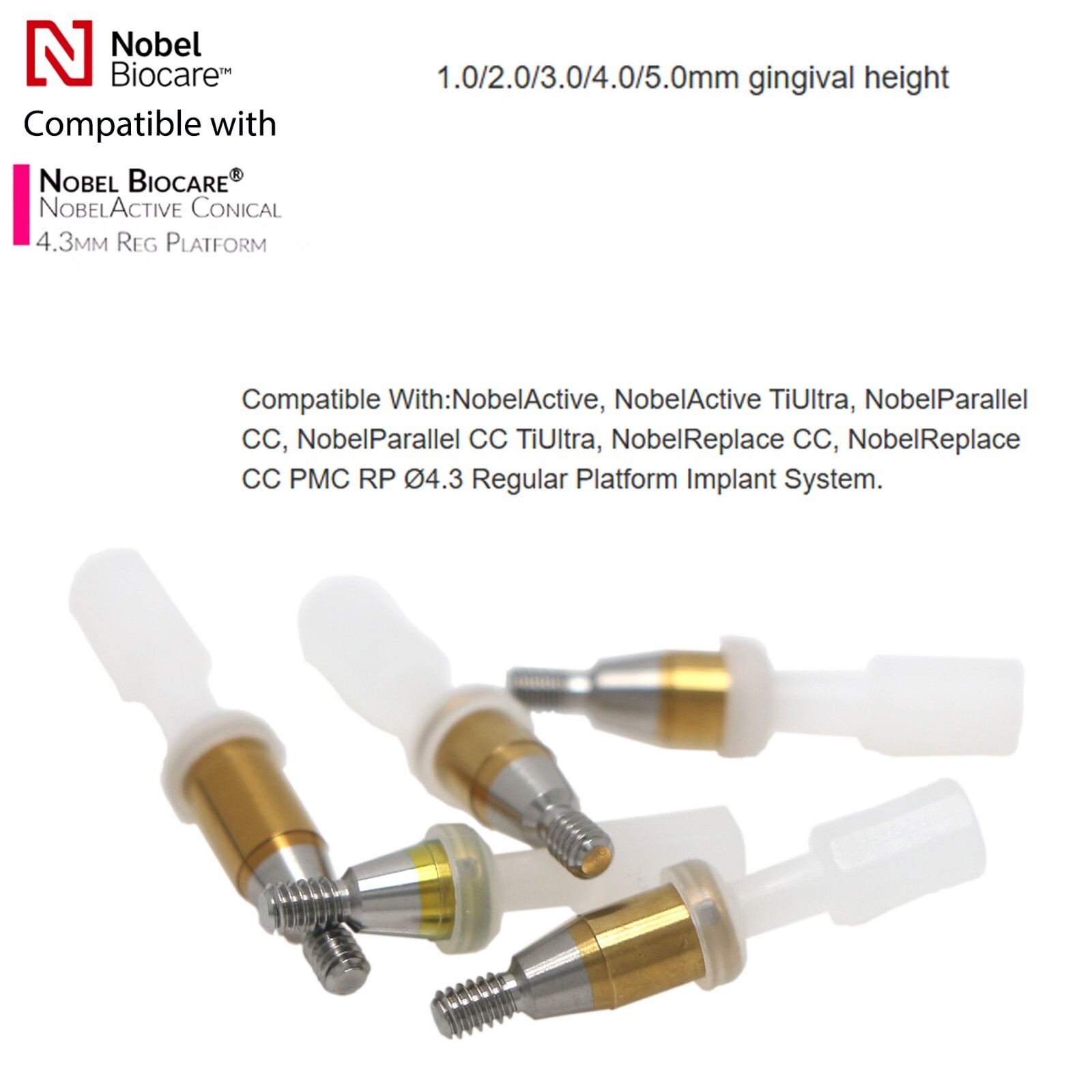 Nobel Biocare CC Hex Locator/Healing Cap Abutment Analog Impression Coping NP/RP