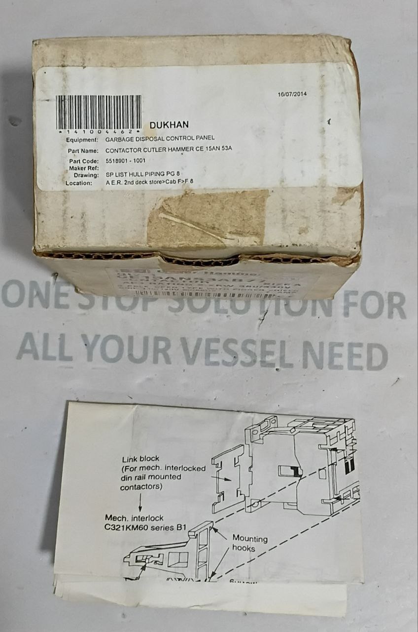 Cutler-Hammer CE15ANS3 3 Pole A.c. Contactor Coil 110V 50Hz 120V 60Hz