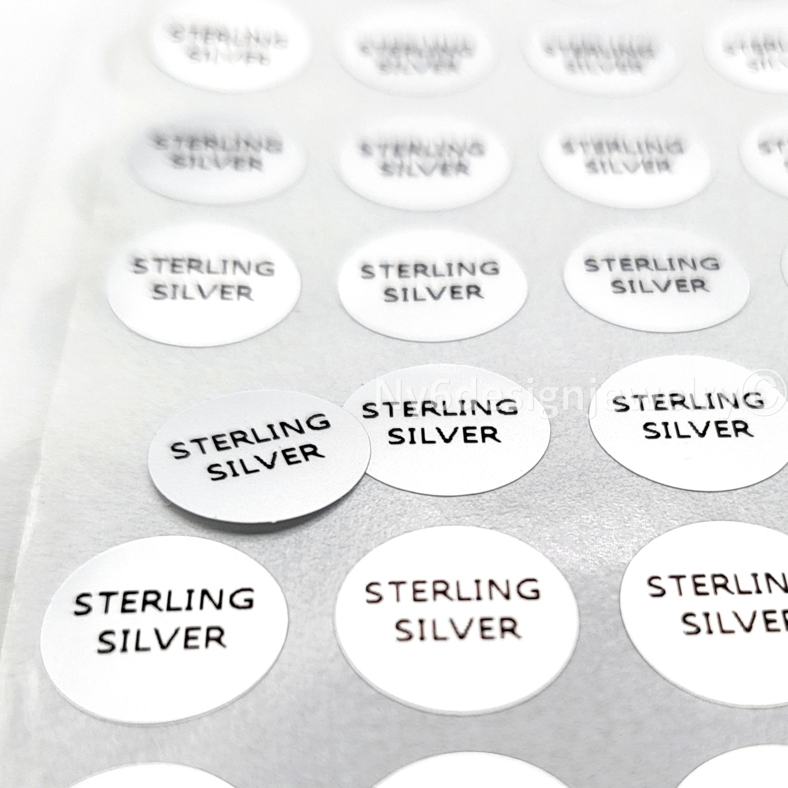 300 pcs “STERLING SILVER” Adhesive Labels – 10mm Round Stickers for Jewelry