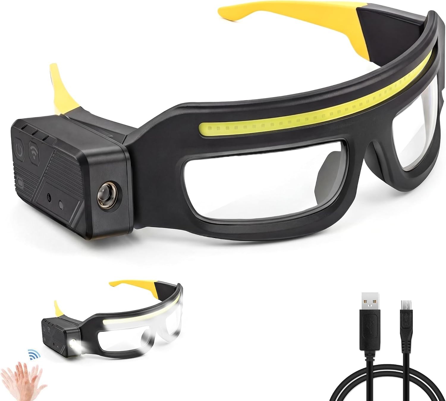 LED Safety Glasses with Light – Mechanic Glasses with Built-in Flashlight