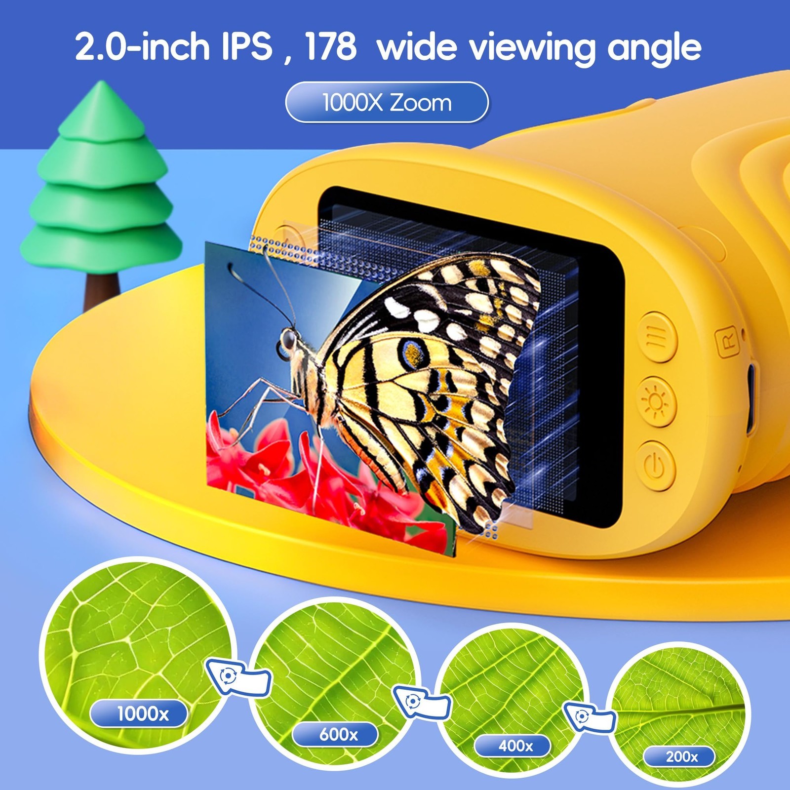 Microscope for Kids – 1000X Kids Handheld Pocket Microscope with 4K IPS Scree…