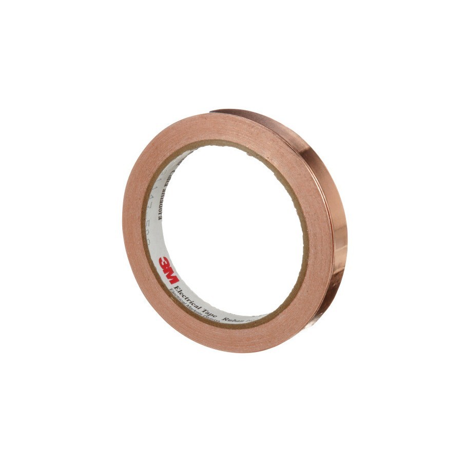 3M 1181 EMI Copper Foil Shielding Tape, 1/2″ x 18yd, 2.6 mil, 1 Roll, 7000132182