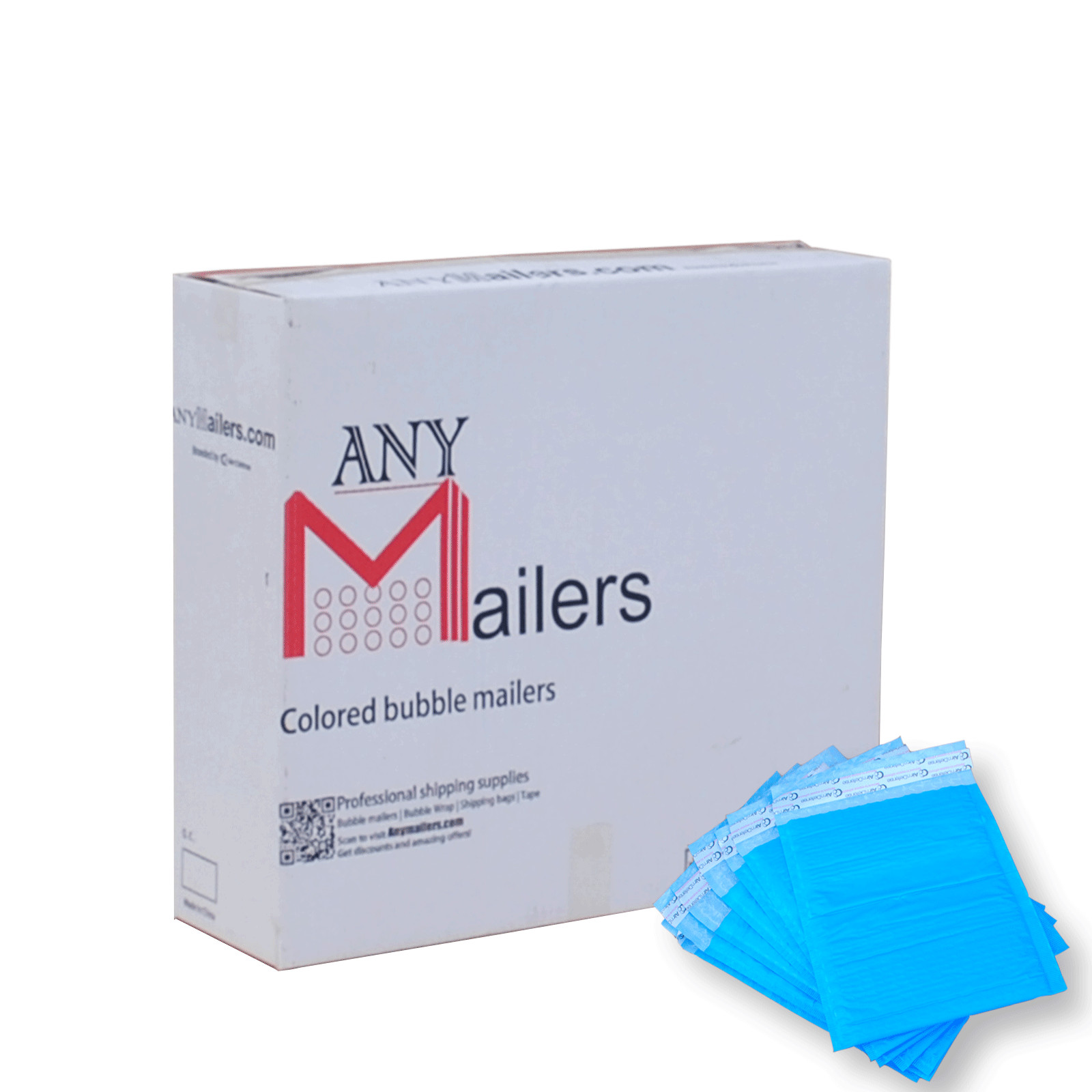 AirnDefense 1000 #000 4X8″ Blue Poly Bubble Mailers Shipping Padded Envelope