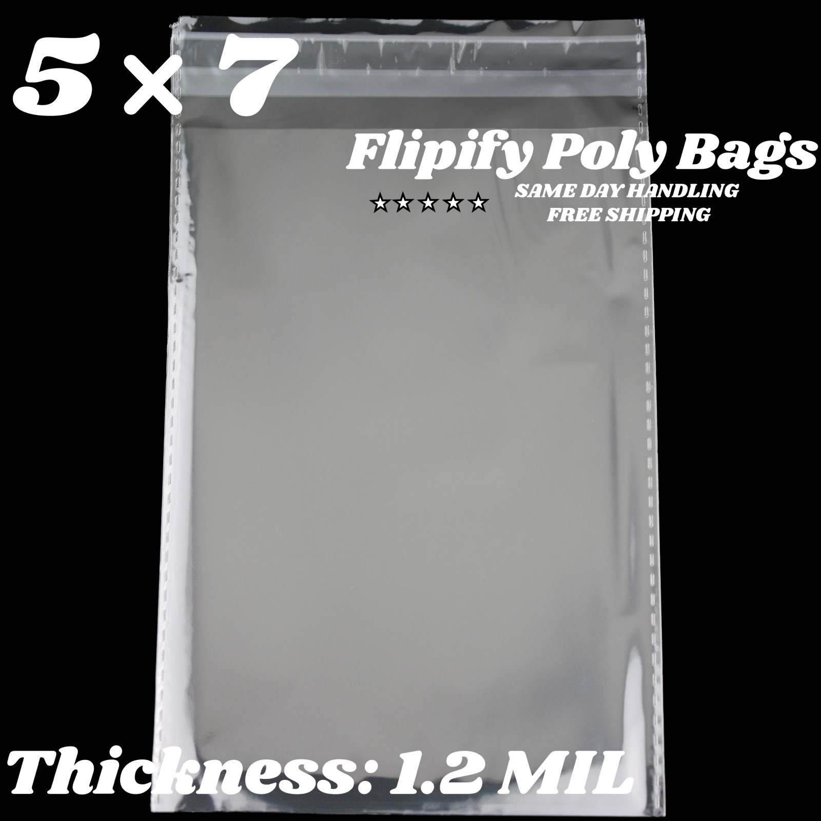 5×7 Clear Resealable Poly Plastic OPP Bags Self Adhesive Seal Cello Package Gift