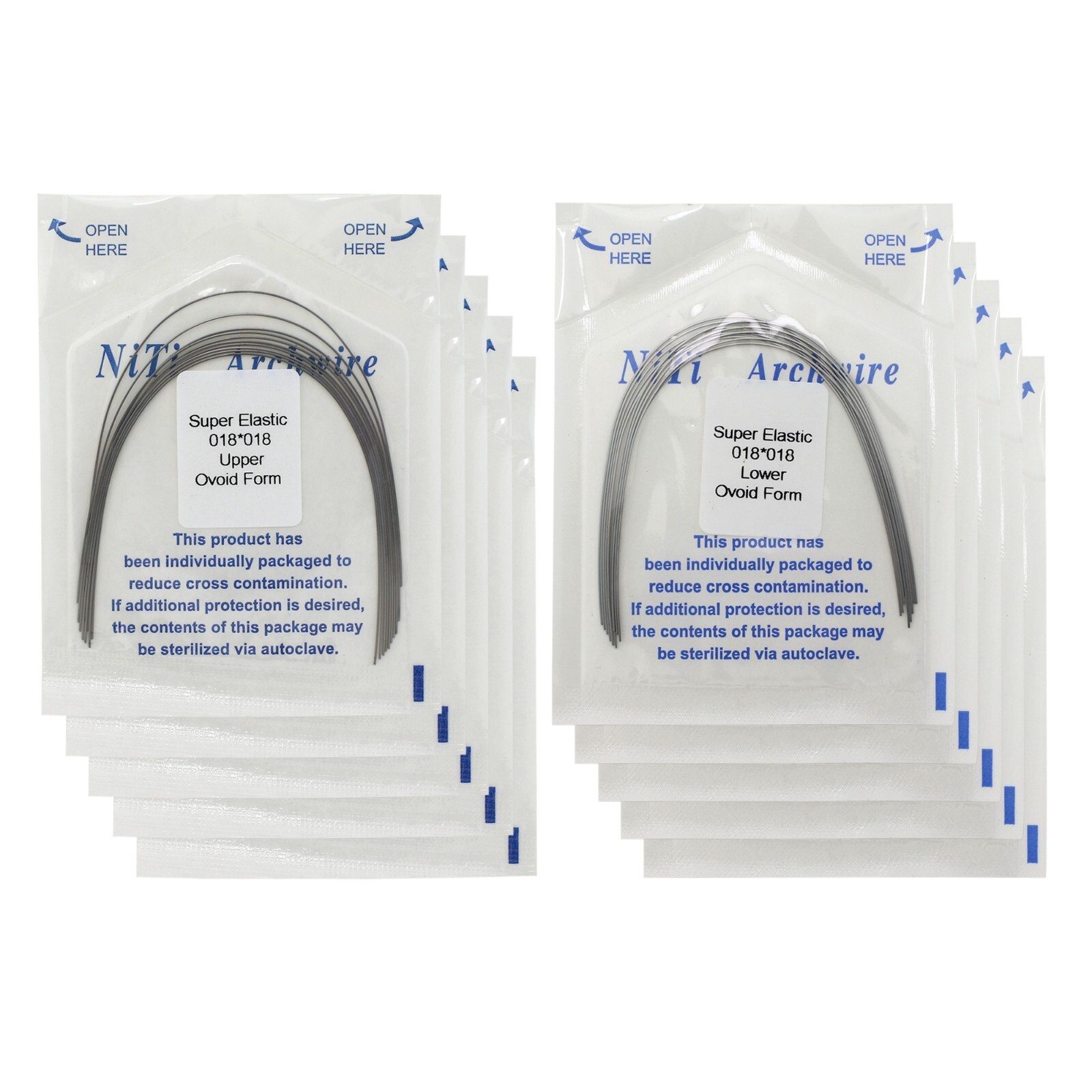 100pcs Dental Orthodontic Arch Wire Niti Stainless Steel Round Rectangular Ovoid