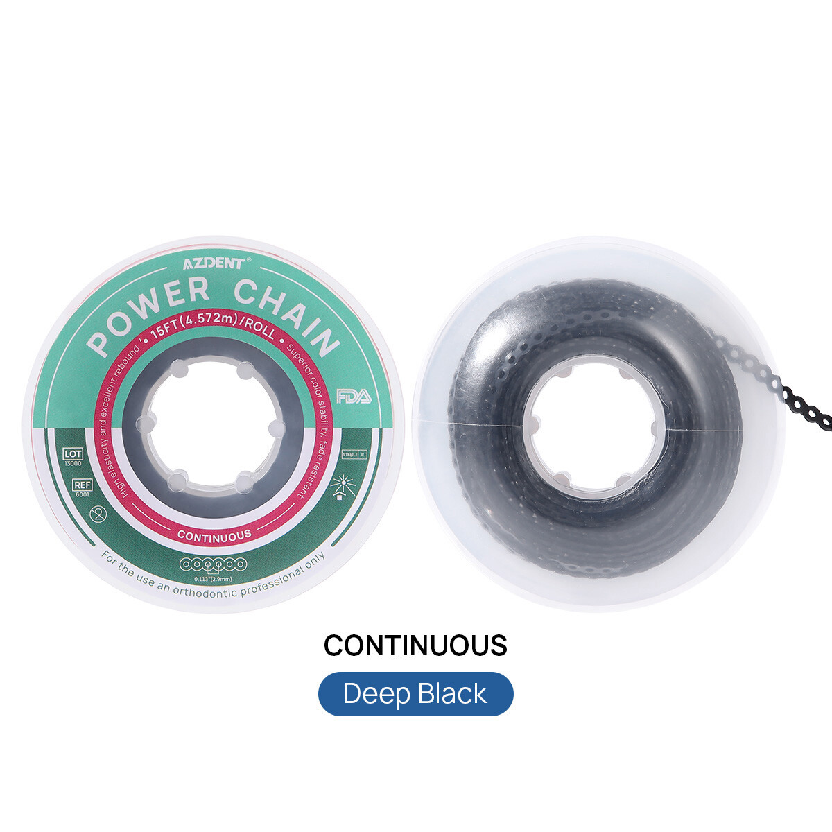 AZDENT Dental Orthodontic Colored Elastic Power Chain Long Short Continuous