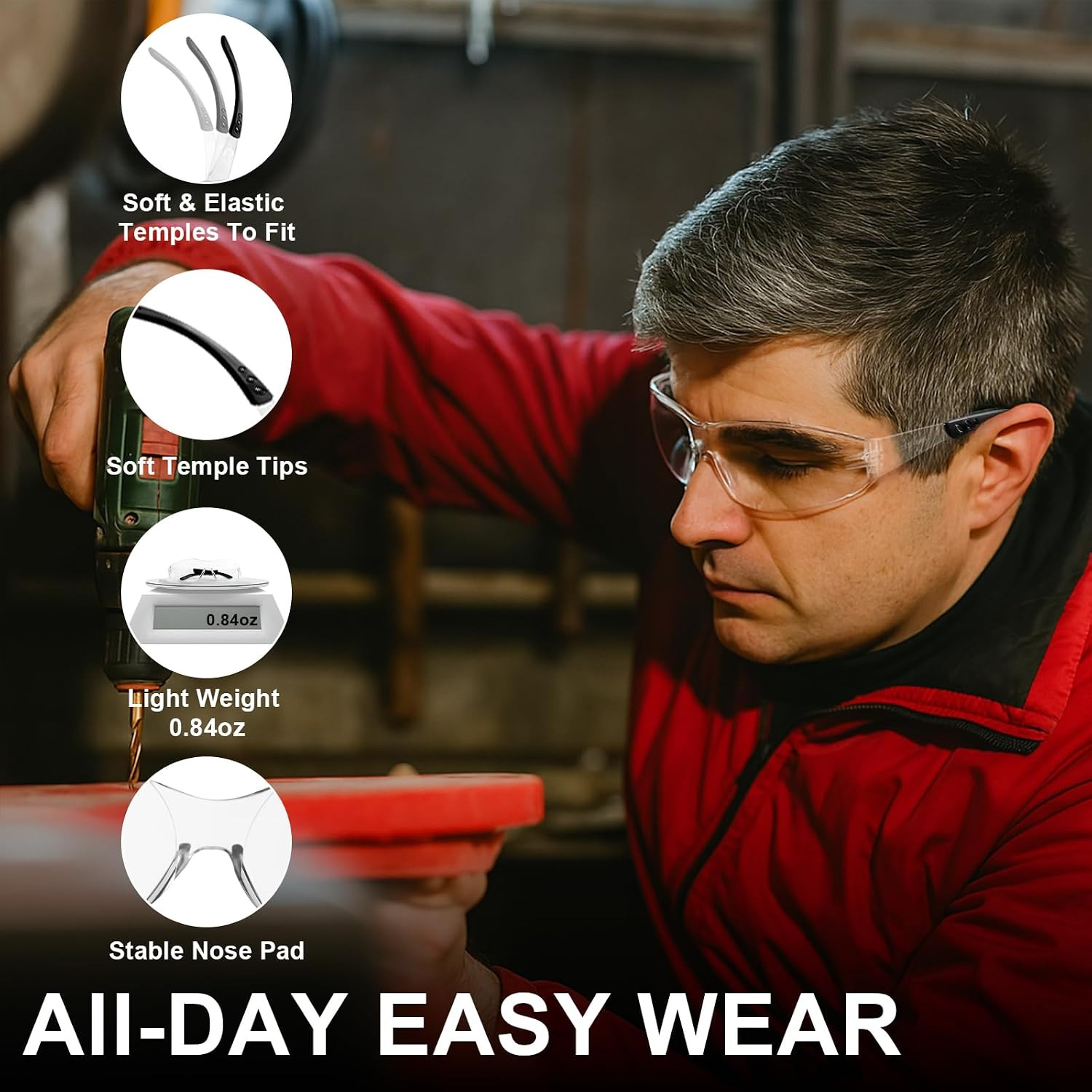 ANSI Z87.1 Clear Safety Glasses for Men and Women 36Pack, Scratch&Impact-Resista