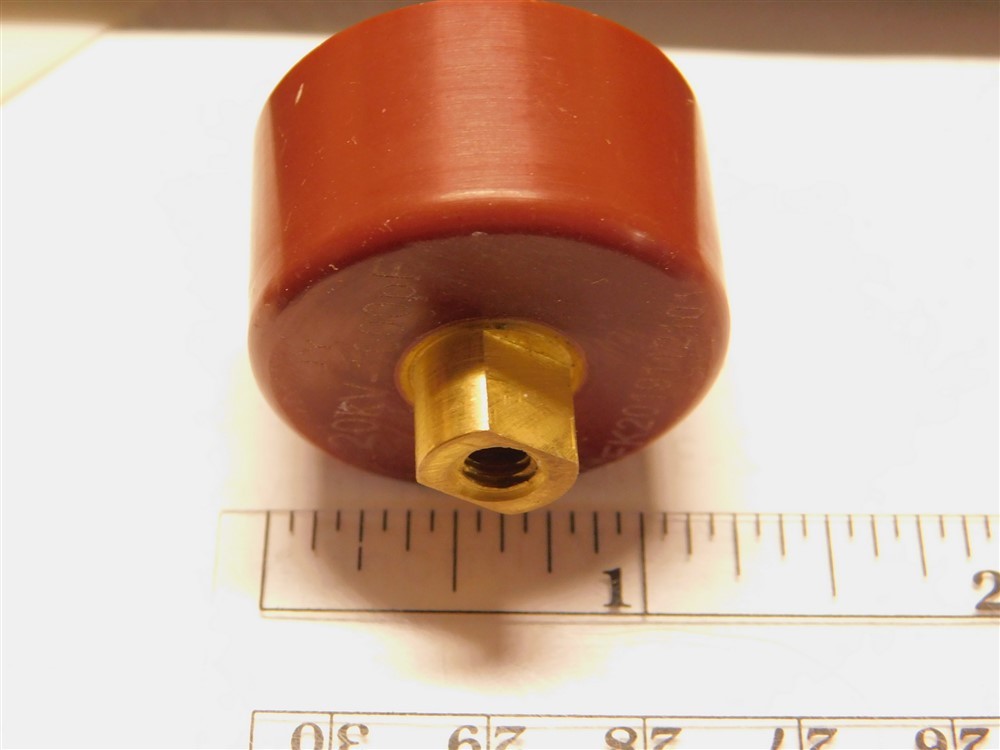 JY China CT8-1 1000pF 20kV Ceramic Doorknob Capacitor 1.21″O.D. x 0.69″ Tall M5
