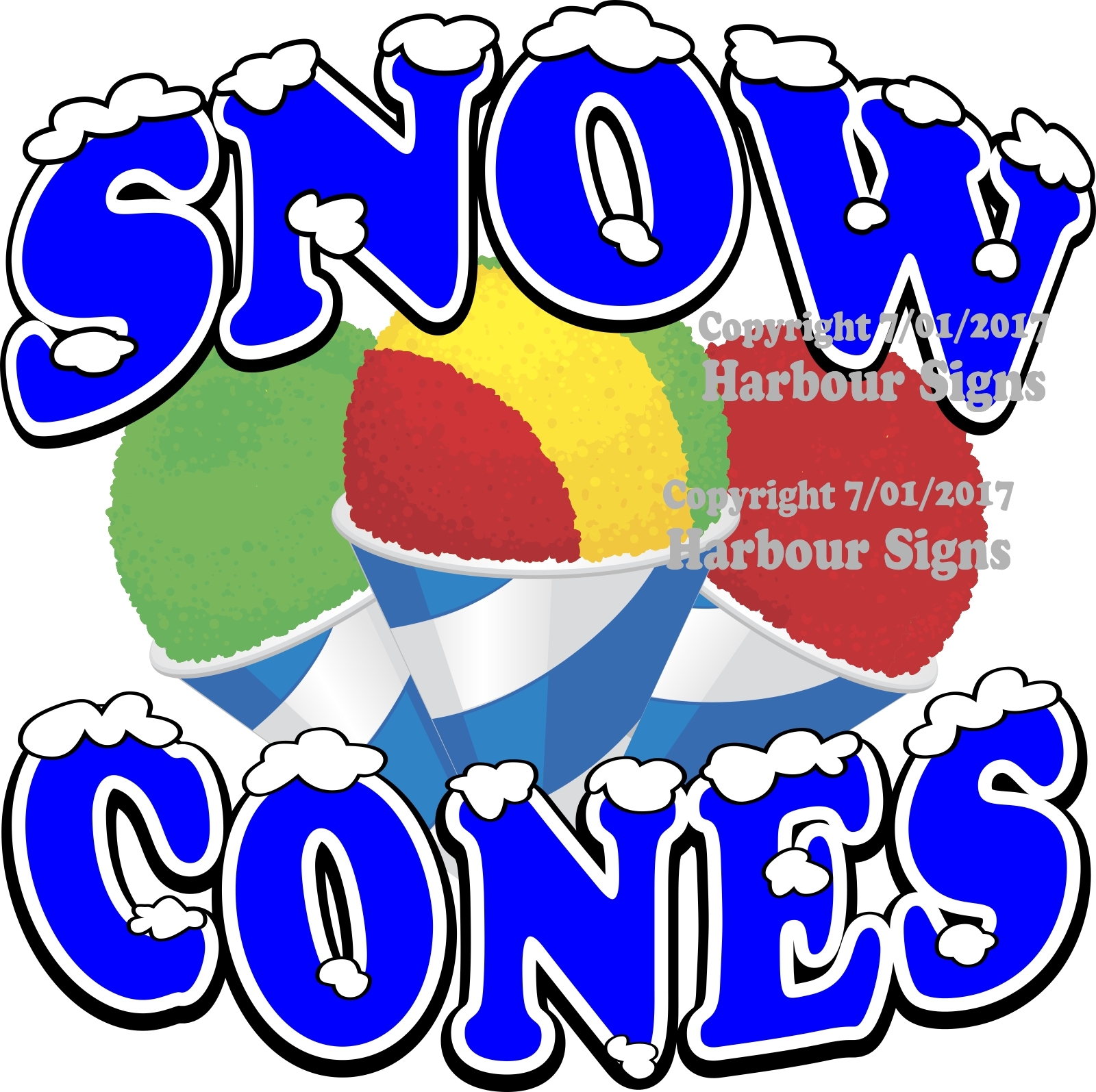 Snow Cones DECAL (Choose Your Size) Food Truck Vinyl Sticker Concession