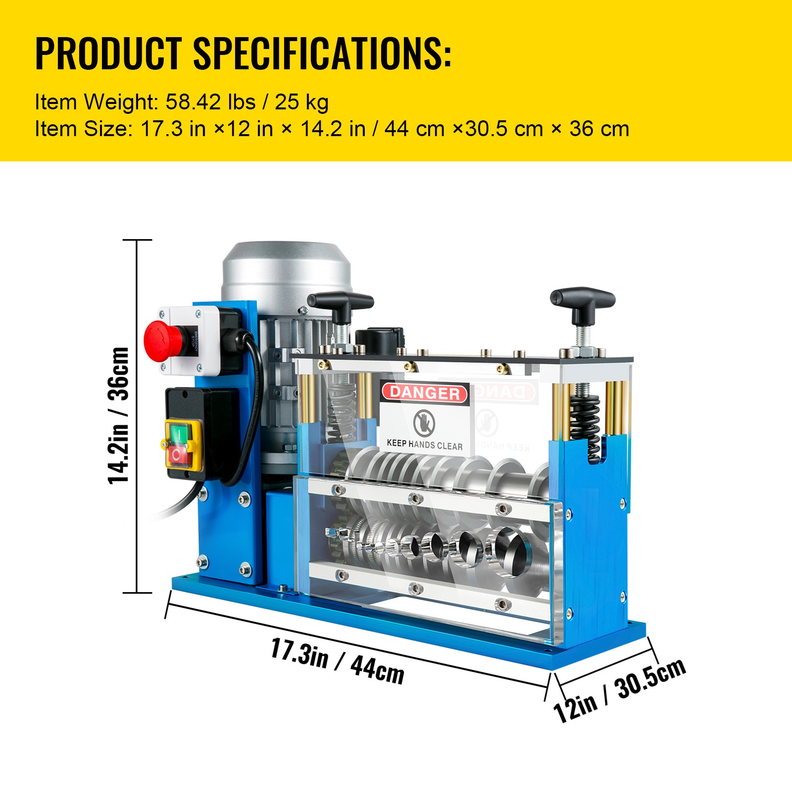 370W Electric Wire Stripping Machine 0.06-1.5in Power Cable Stripper