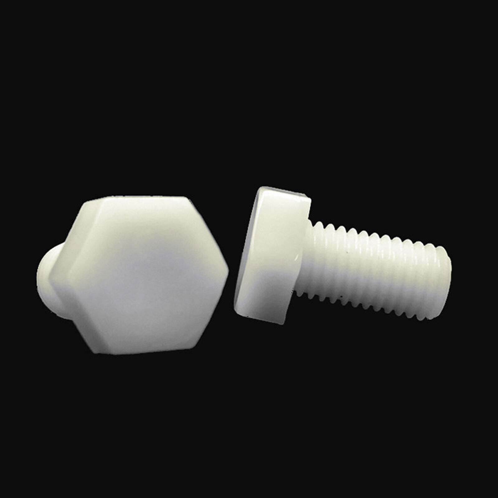 US Stock M4 M5 M6 M8 M10 M12 Hex Nylon screws hex bolts screws White L 6mm~100mm