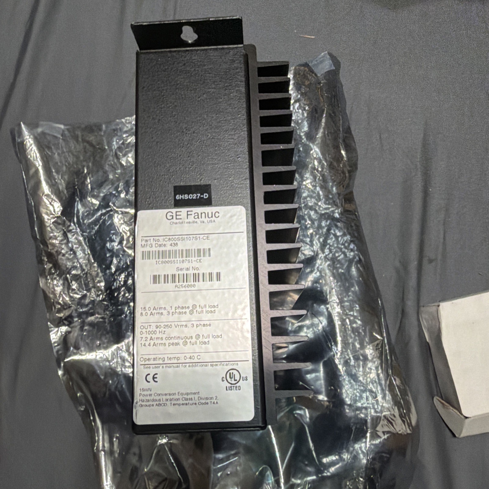 GE FANUC IC800SSI107S1-CE SERVO MOTOR CONTROLLER 90-250VAC 1-3PH New