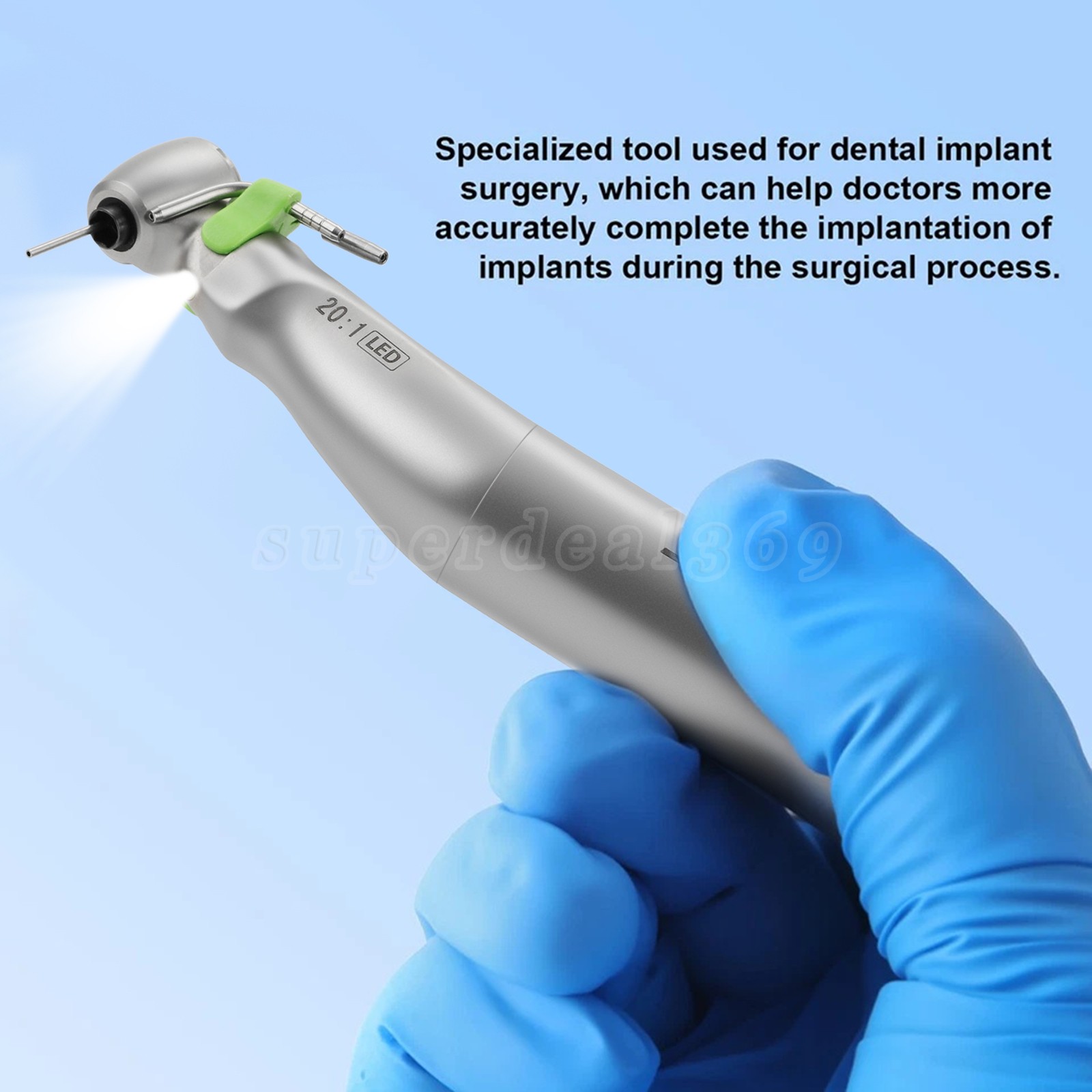 1-10*SANDENT 20:1 Implant Dental Contra Angle Handpiece LED E-generator Fit W H