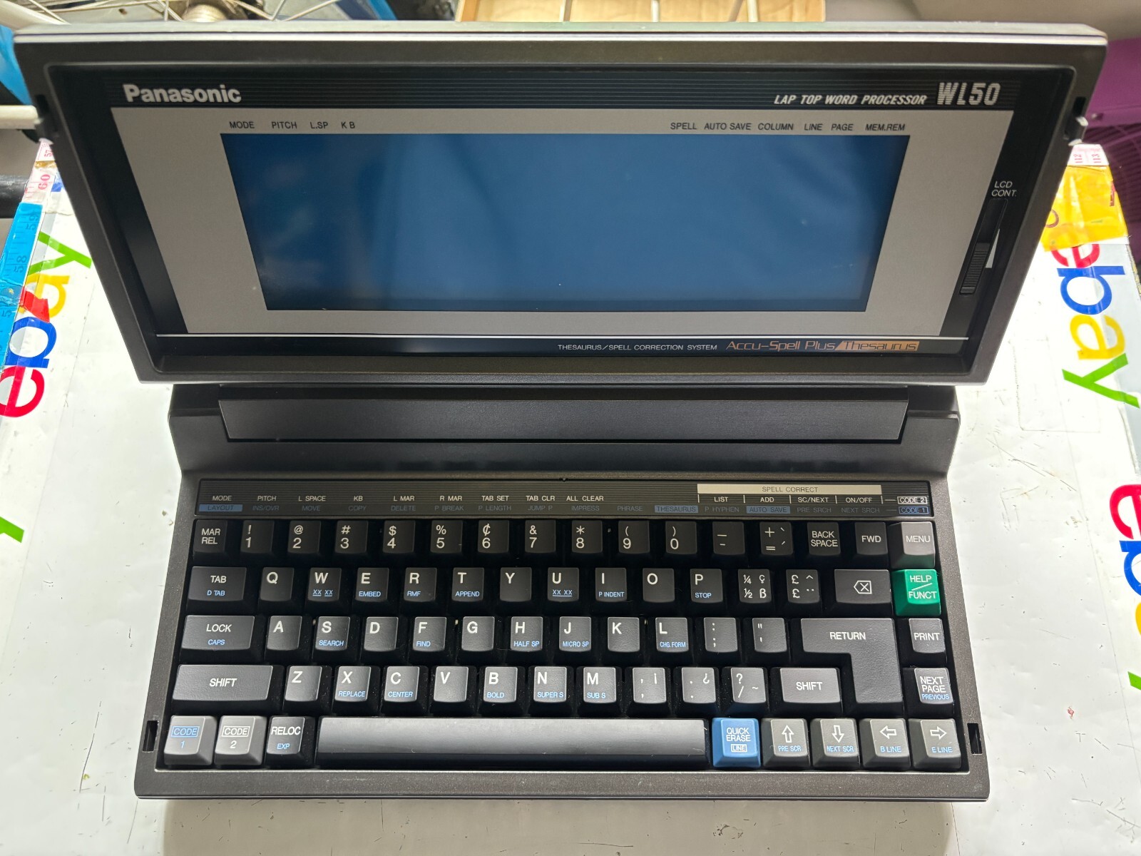 Panasonic Laptop Word Processor KX-WL50 Tested No Power Cable