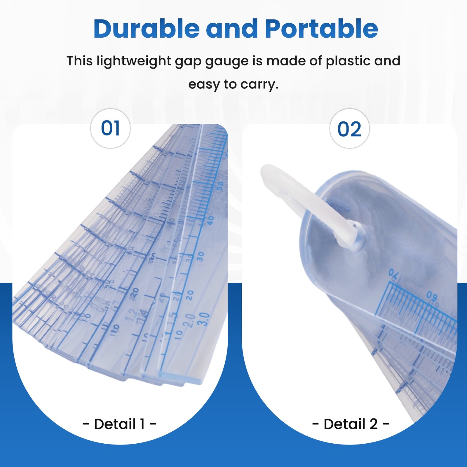 Plastic Feeler 0.05mm to 3mm Metric -Measuring Tool 21 Leaf Z5L91167