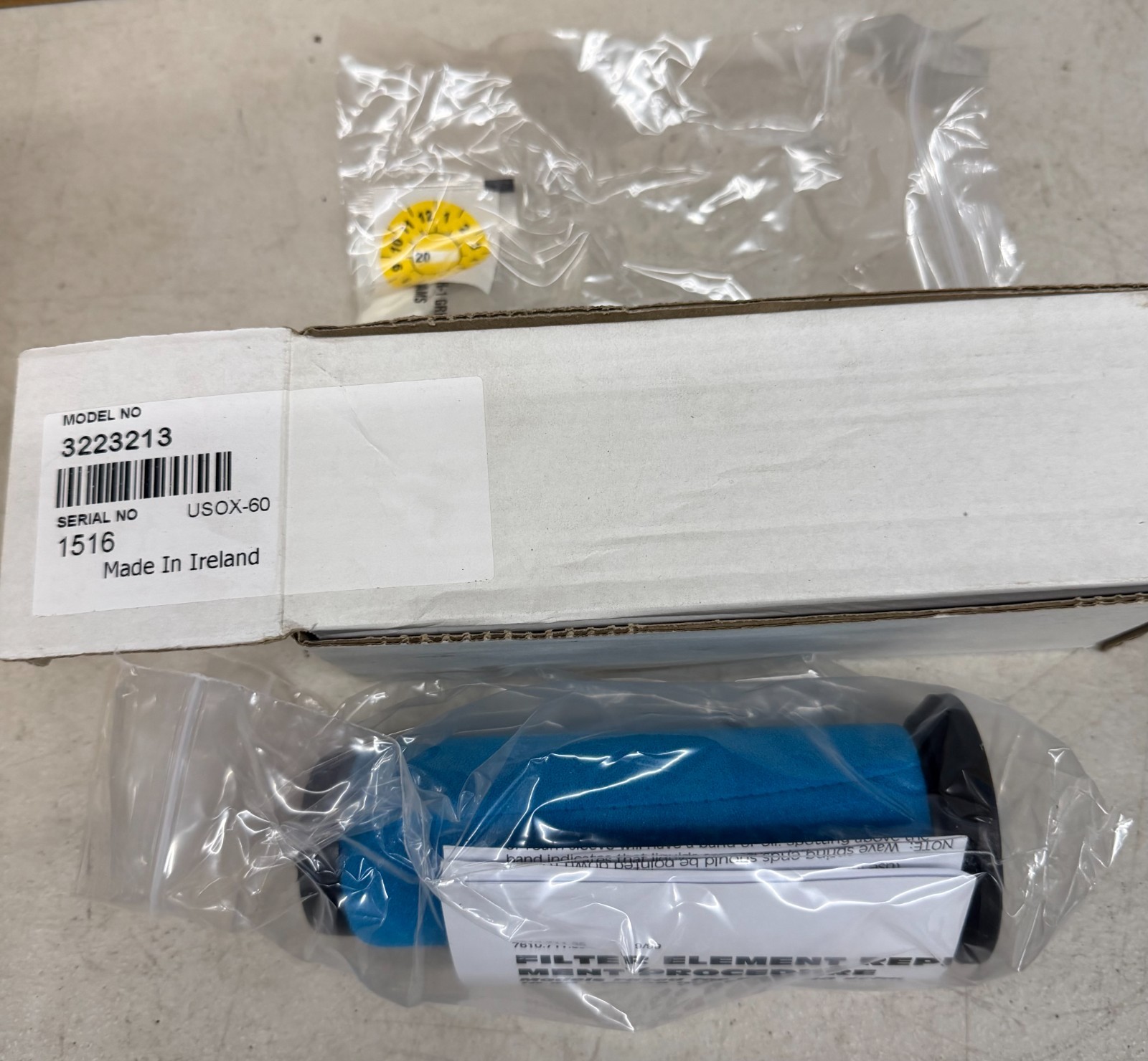 COMPRESSOR AIR FILTER MODEL NO 3223213 SERIAL NO 1516 KAESER