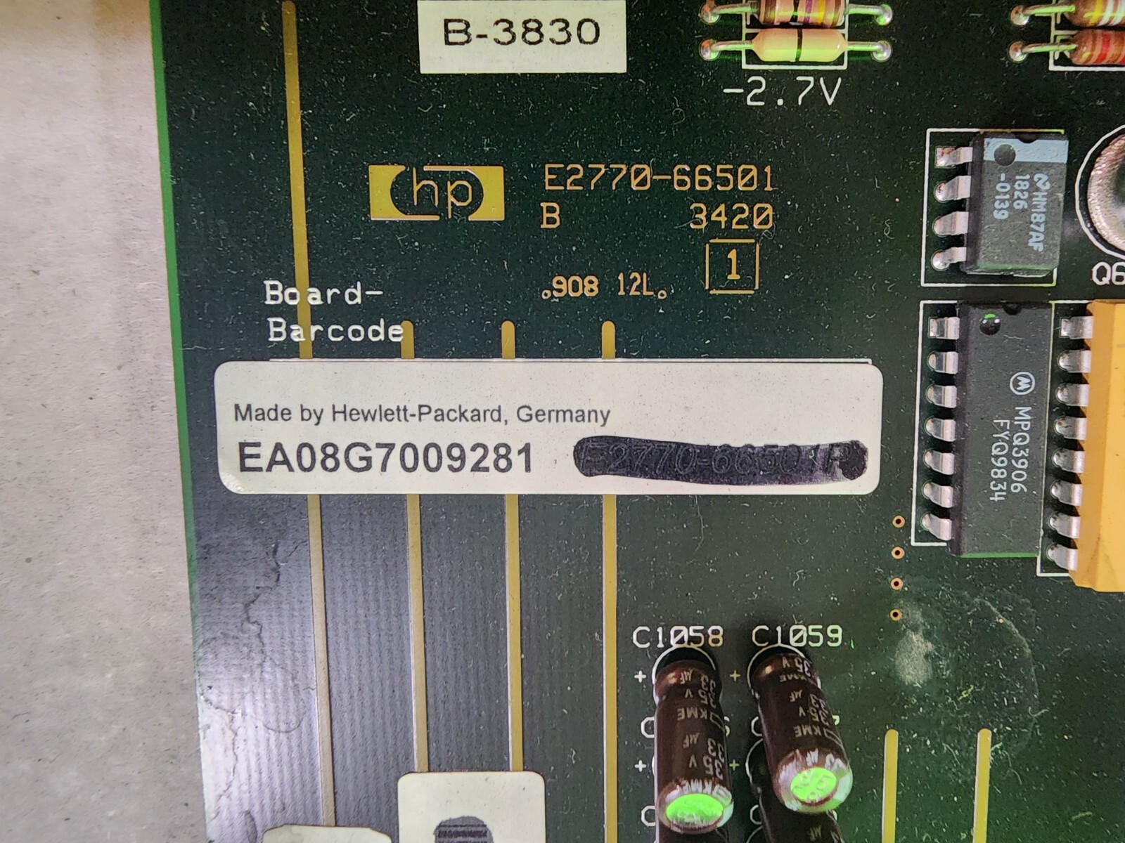 HP/ Agilent 83000 E2770-66501P PCB Board- With 8each – 8mb Modules E2778- 86502