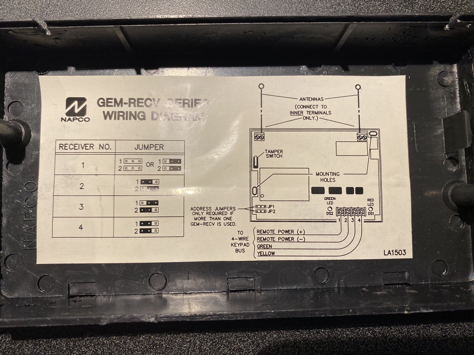NAPCO Gemini Computerized Security System Cabinet LA1474A + Wireless Receiver