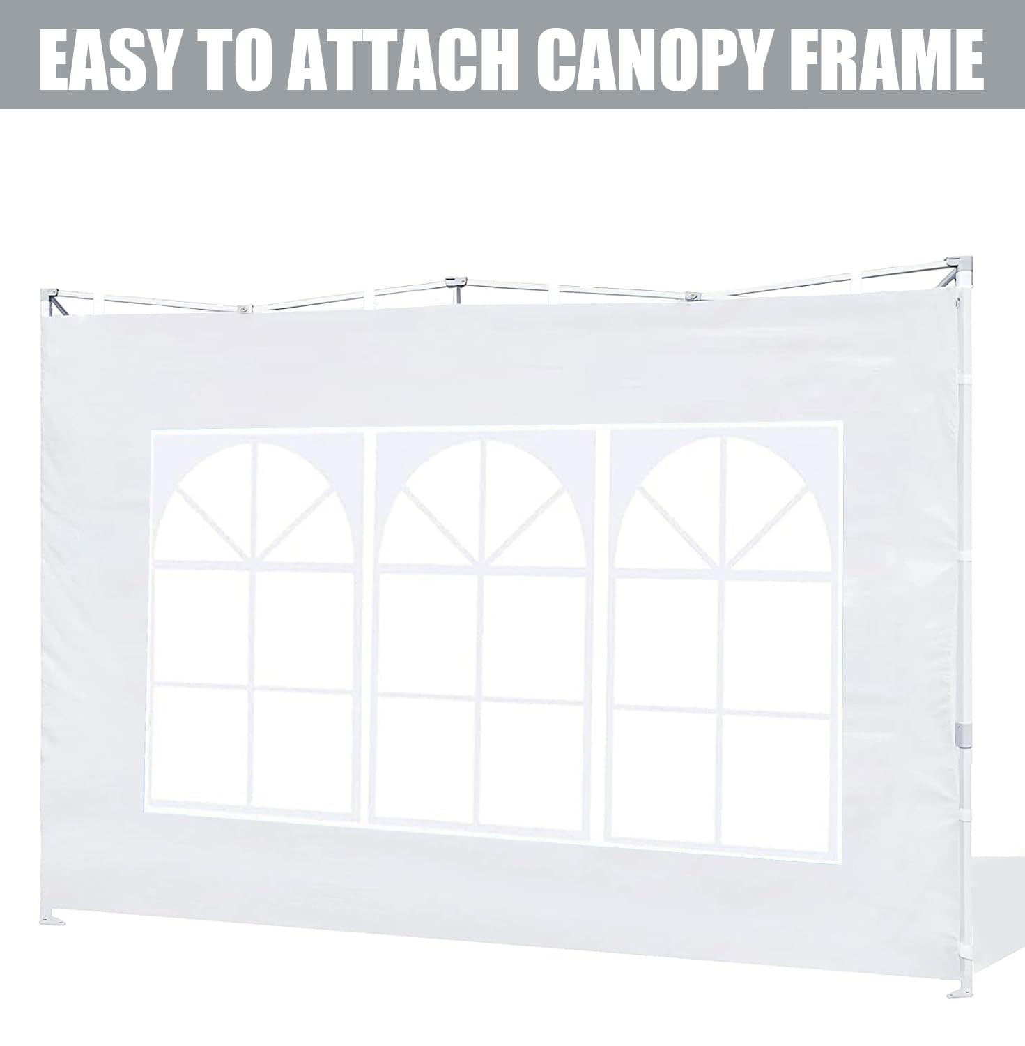 Scocanopy 3Pcs Sidewall Window For 8X8 Canopy Frame Black