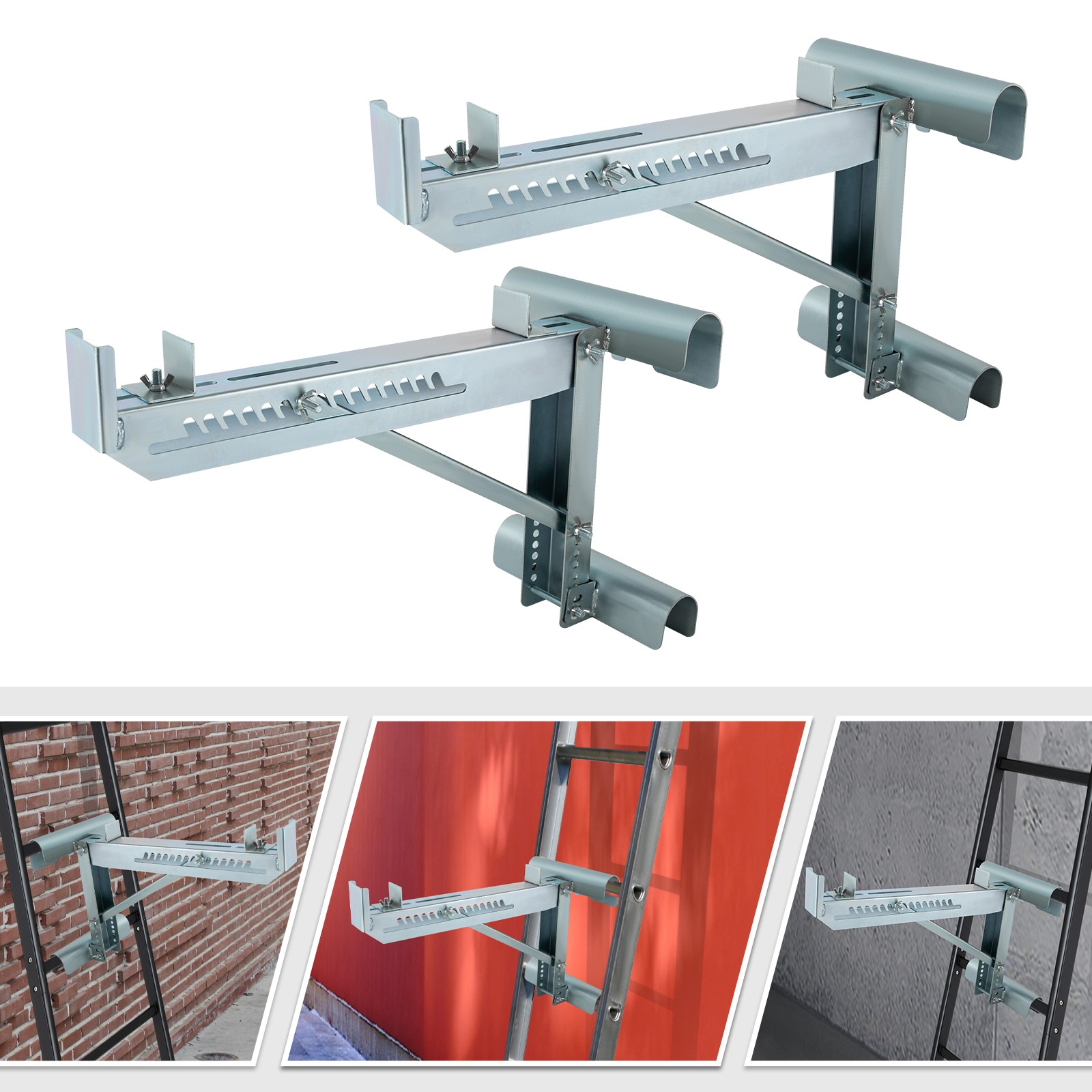 Pair of Heavy Duty Ladder Jacks 661lbs Capacity Scaffolding Bracket 2 Pcs US