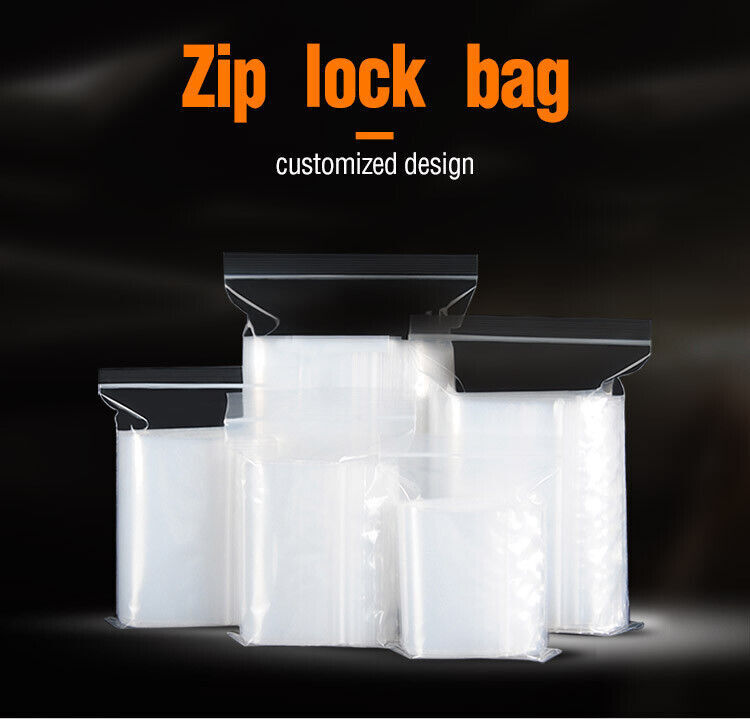 Clear Reclosable Seal Bag Plastic Poly Zipper Bags Zipper W/Hang Hole 2Mil
