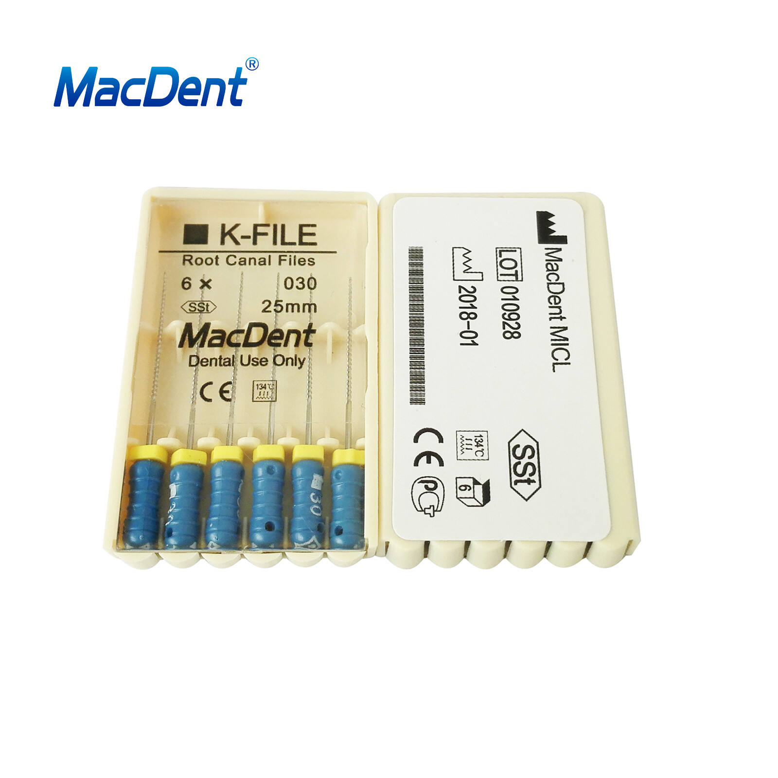MacDent Limas de endodoncia manual dental K-Files acero inoxidable 21/25/31mm