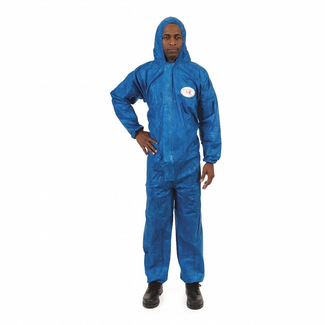 25 Pack Viroguard Hooded Chemical Resistant Coveralls Size Small Inseam 27.5