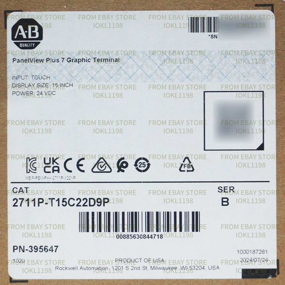 New Sealed 2711P-T15C22D9P Allen-Bradley PanelView Plus 7 Graphic Terminal