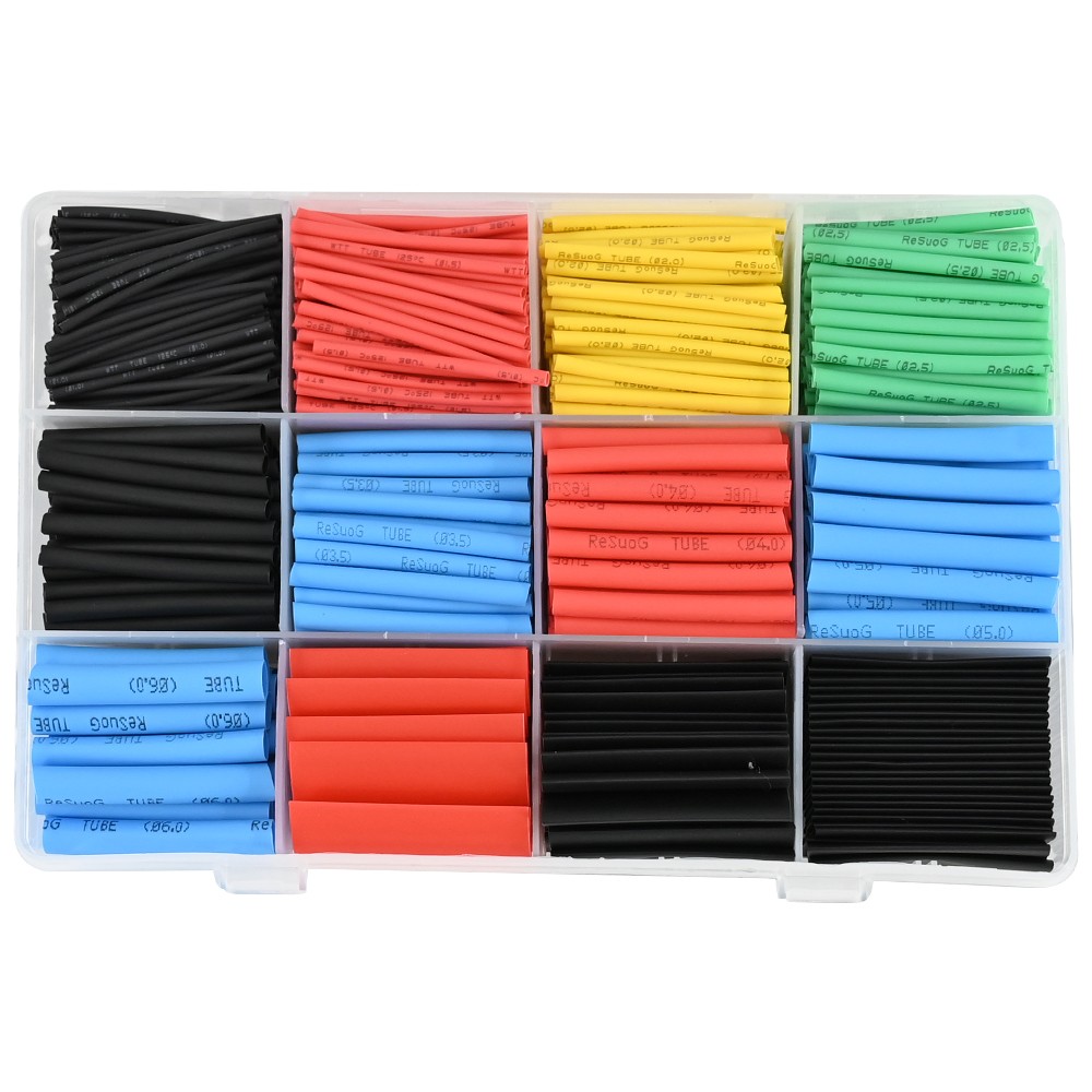 750 x Heat Shrink Tubing Kit Wire Shrink Wrap Tubing Shrink Ratio 2:1