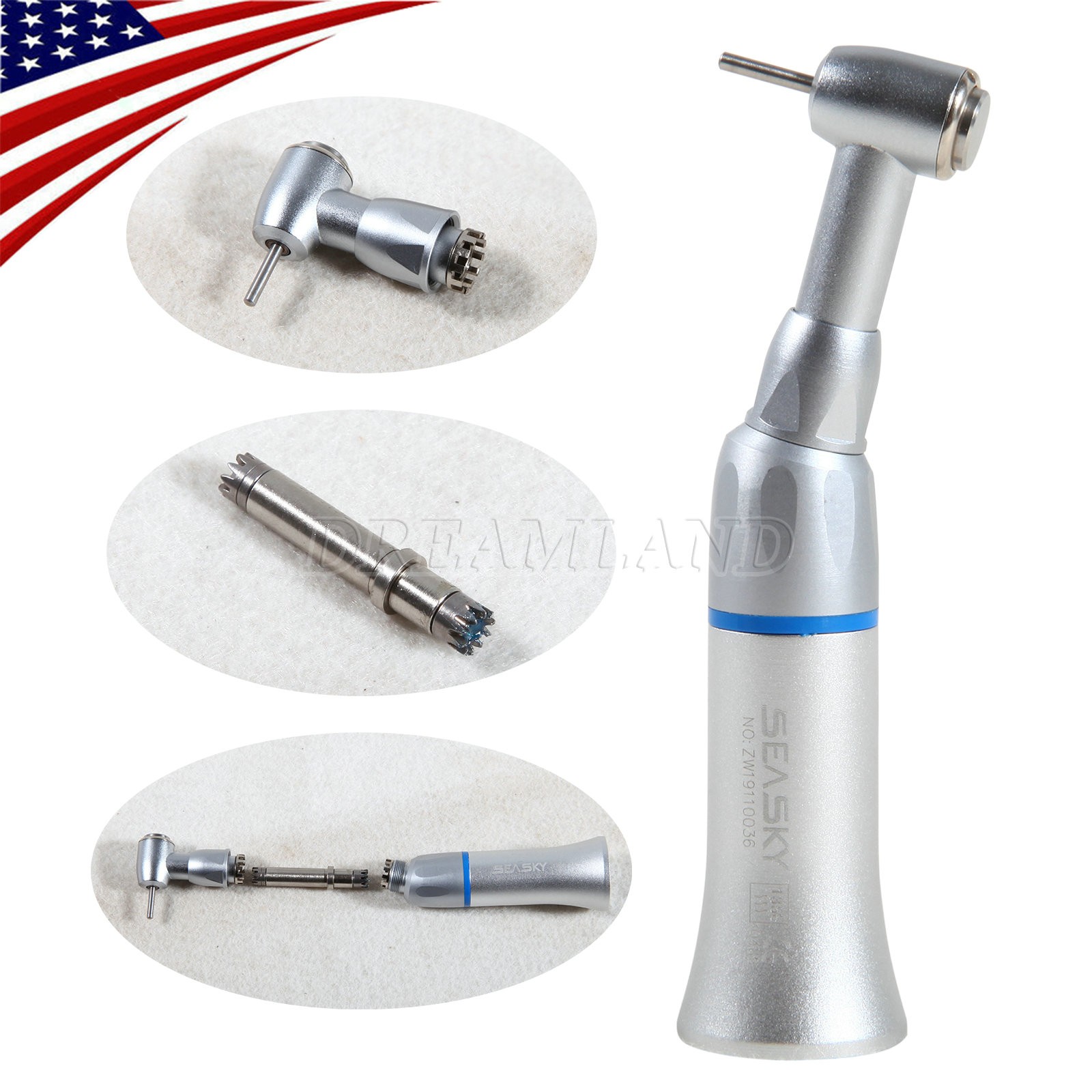NSK Style Dental Slow Low Speed FG 1.6mm Burs Contra Angle Handpiece Push Button
