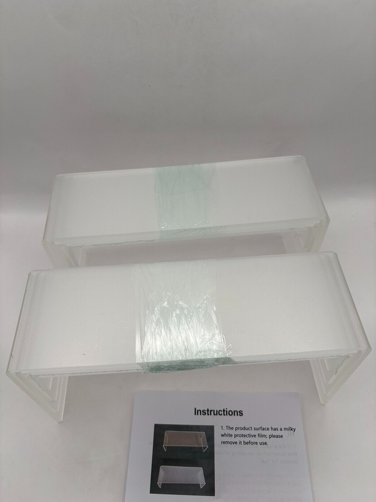 Suneplay Clear Acrylic Display Risers 8 Piece Set Large Decoration Stands