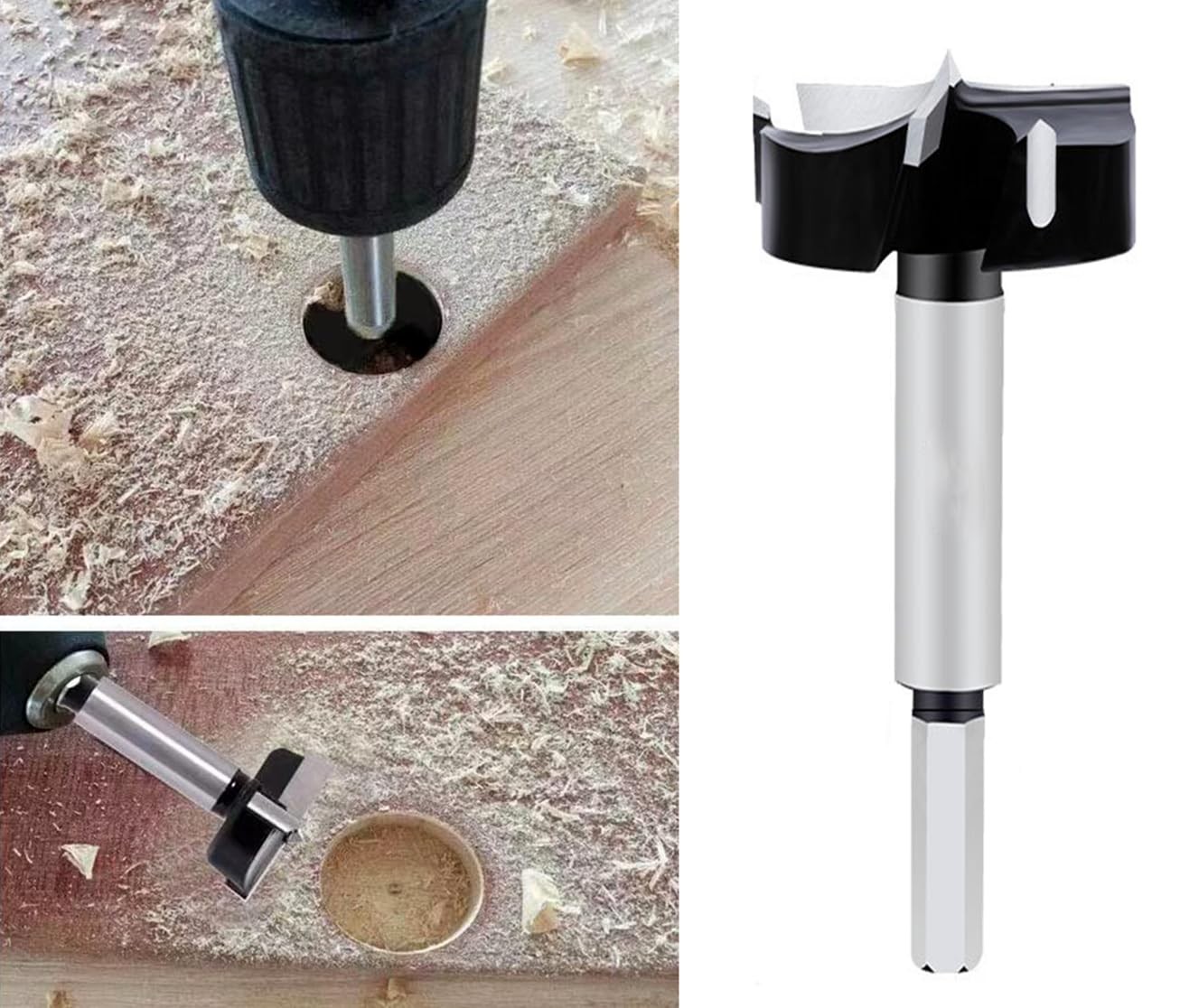 Meichoon 60Mm Forstner Drill Bits Upgraded Version 3-Cutter Higher Hardness