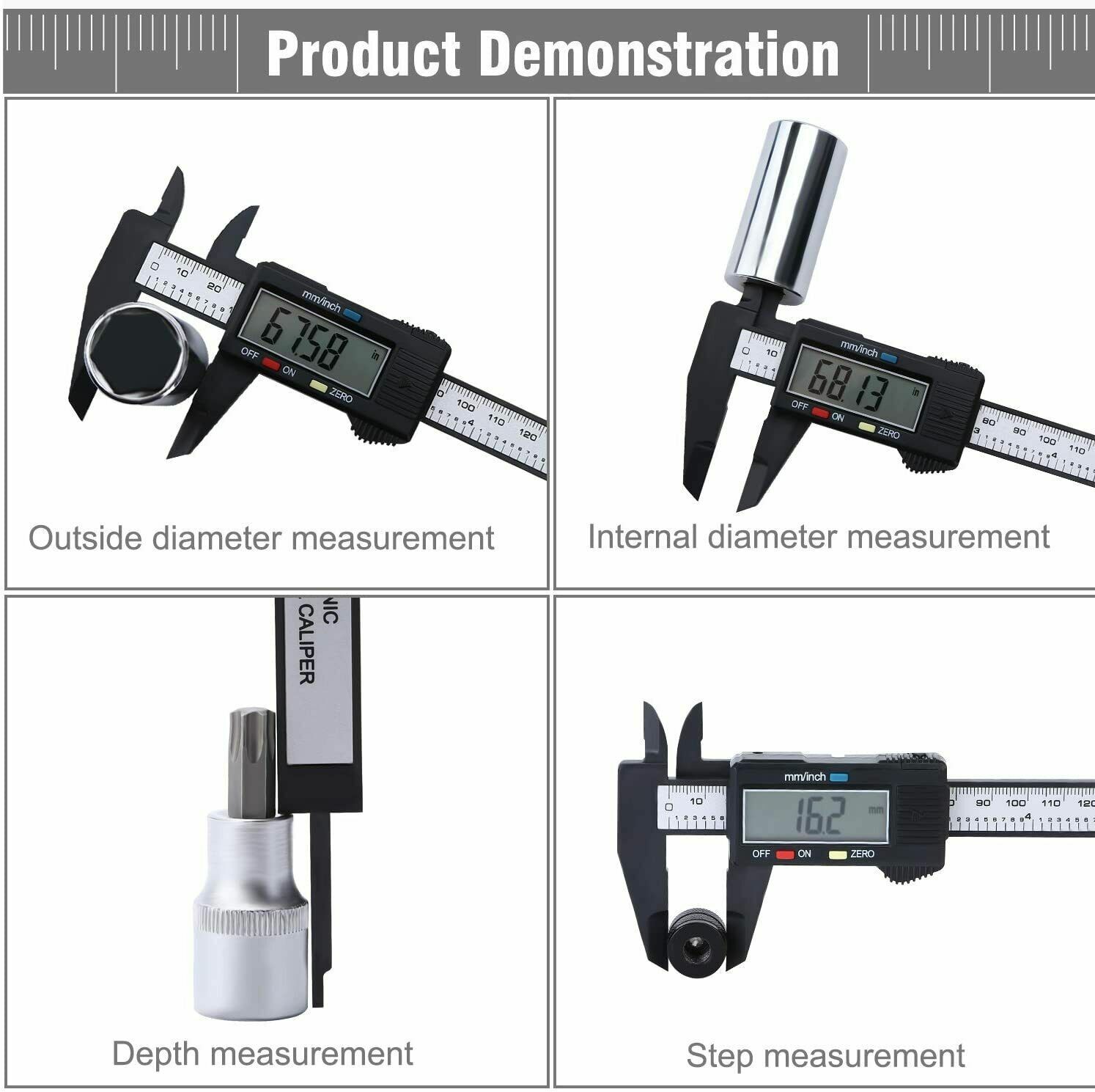 6” LCD Digital Vernier Caliper Micrometer Measure Tool Gauge Ruler 150mm