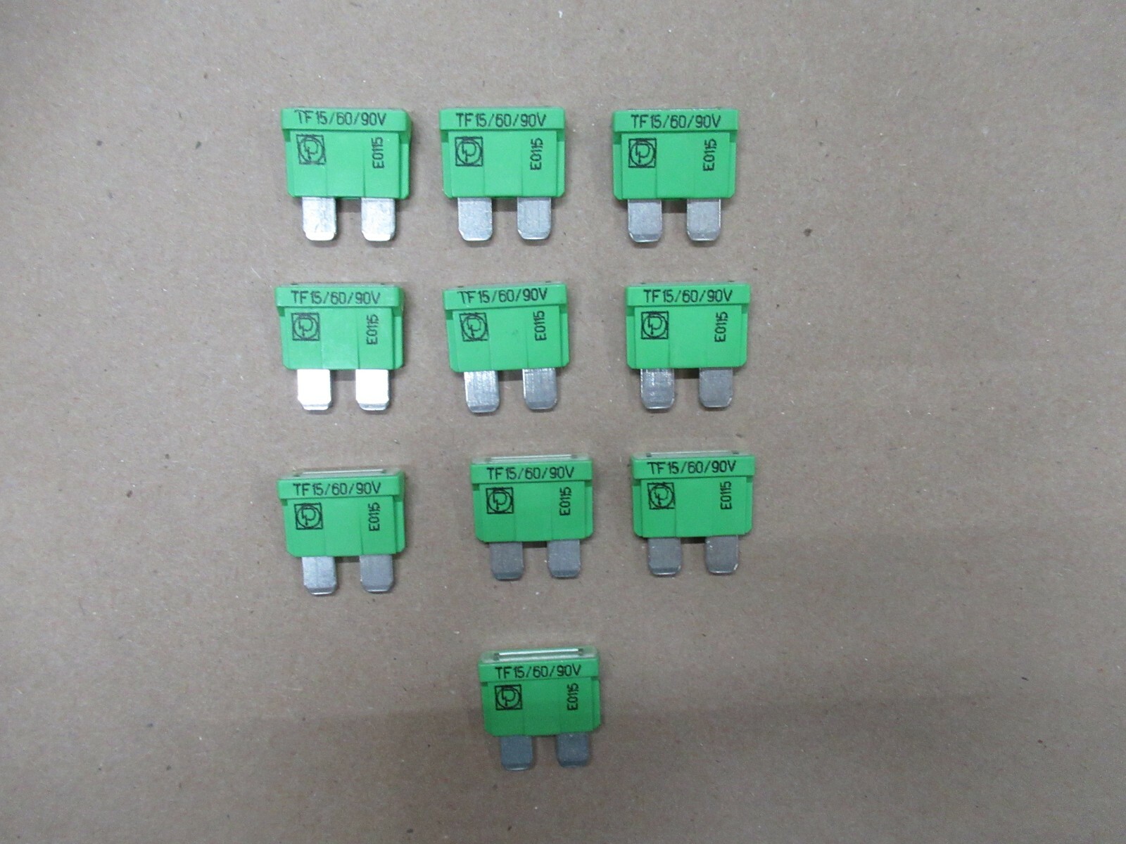 LITTELFUSE 162.7049.5152 GREEN FUSE TF15 / 60 / 90V PACK OF 10