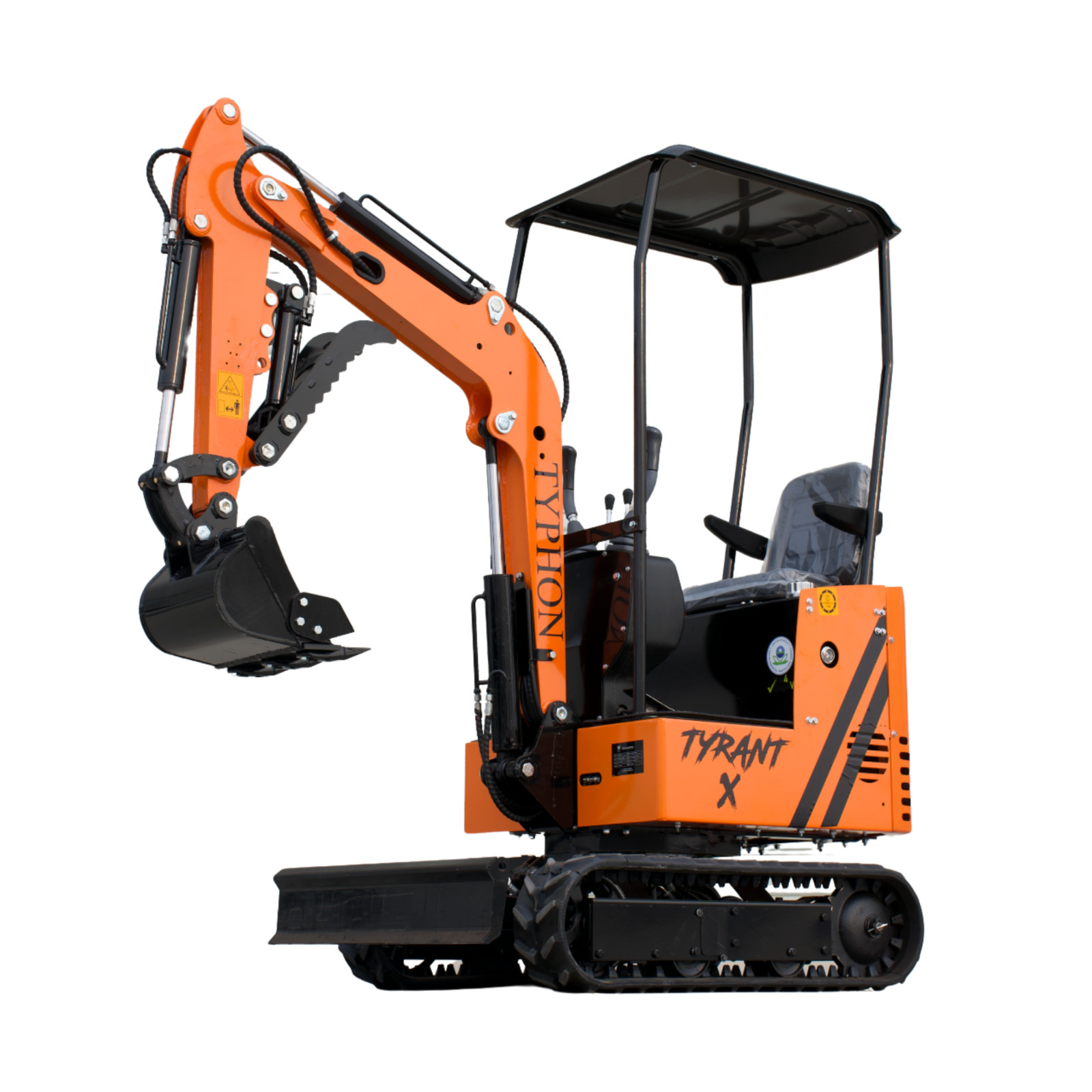 Free Ship TYPHON TYRANT X 1Ton Mini Excavator USA 13.5HP include 12 Attachments