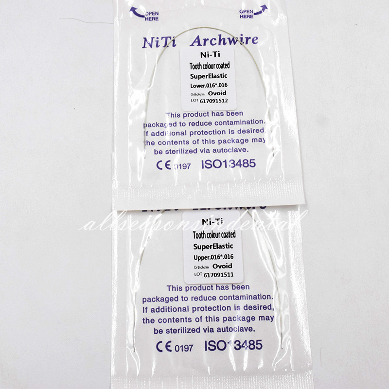 10x Dental Ortho Tooth Color Rectangular Super Elastic NITI Arch Wir 16*16 Upper