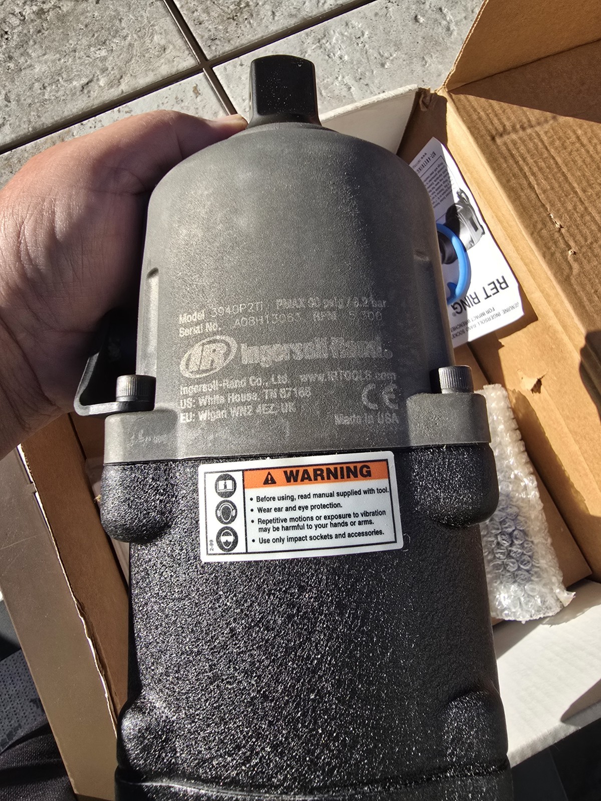 New INGERSOLL RAND 3940P2Ti Pneumatic Titanium Air Impact Wrench 1″ DRIVE