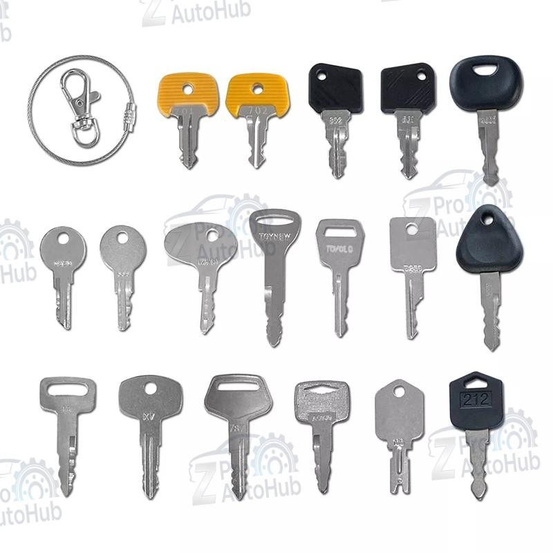 18 Forklift Ignition Key Set Toyota Hyster Doosan Yale Nissan Crown Clark Bobcat