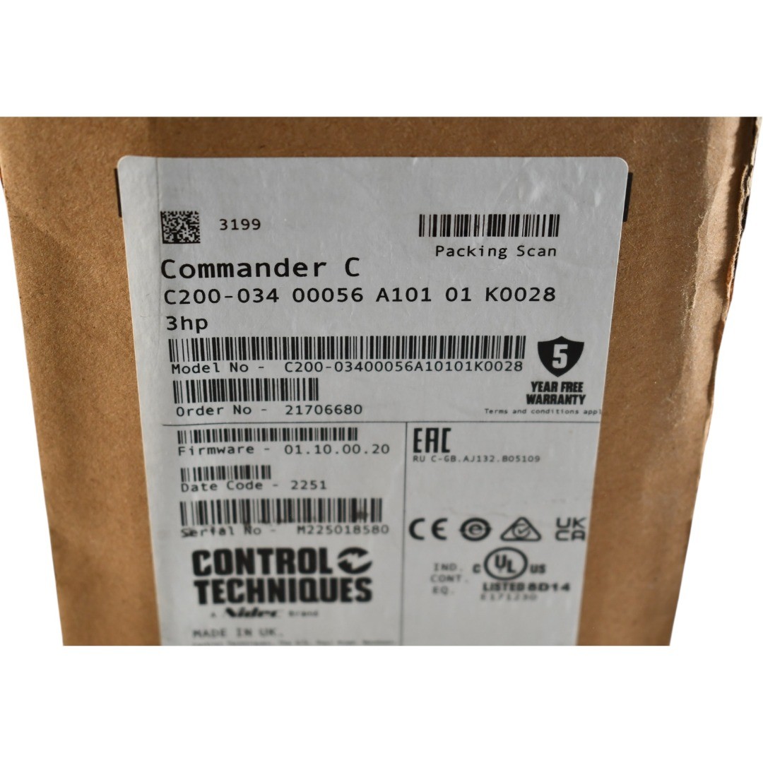 NEW Nidec Control Techniques C200-03400056 3HP 5.6A 480V AC Drive