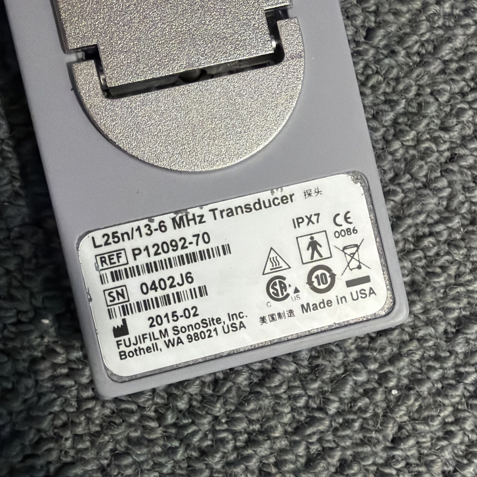 Sonosite L25n/13-6 MHz Ultrasound Transducer Probe 30 Day Warranty