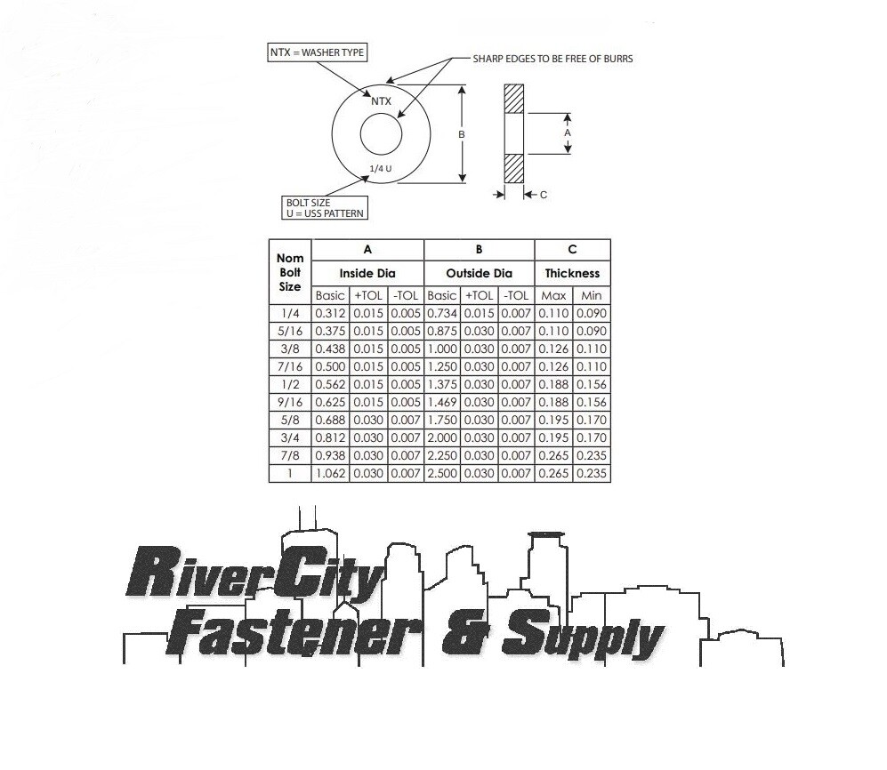 3/8″ Extra Thick Heavy Duty Grade 8 USS Flat Washers 3/8 inch washer 3/8 x 1″