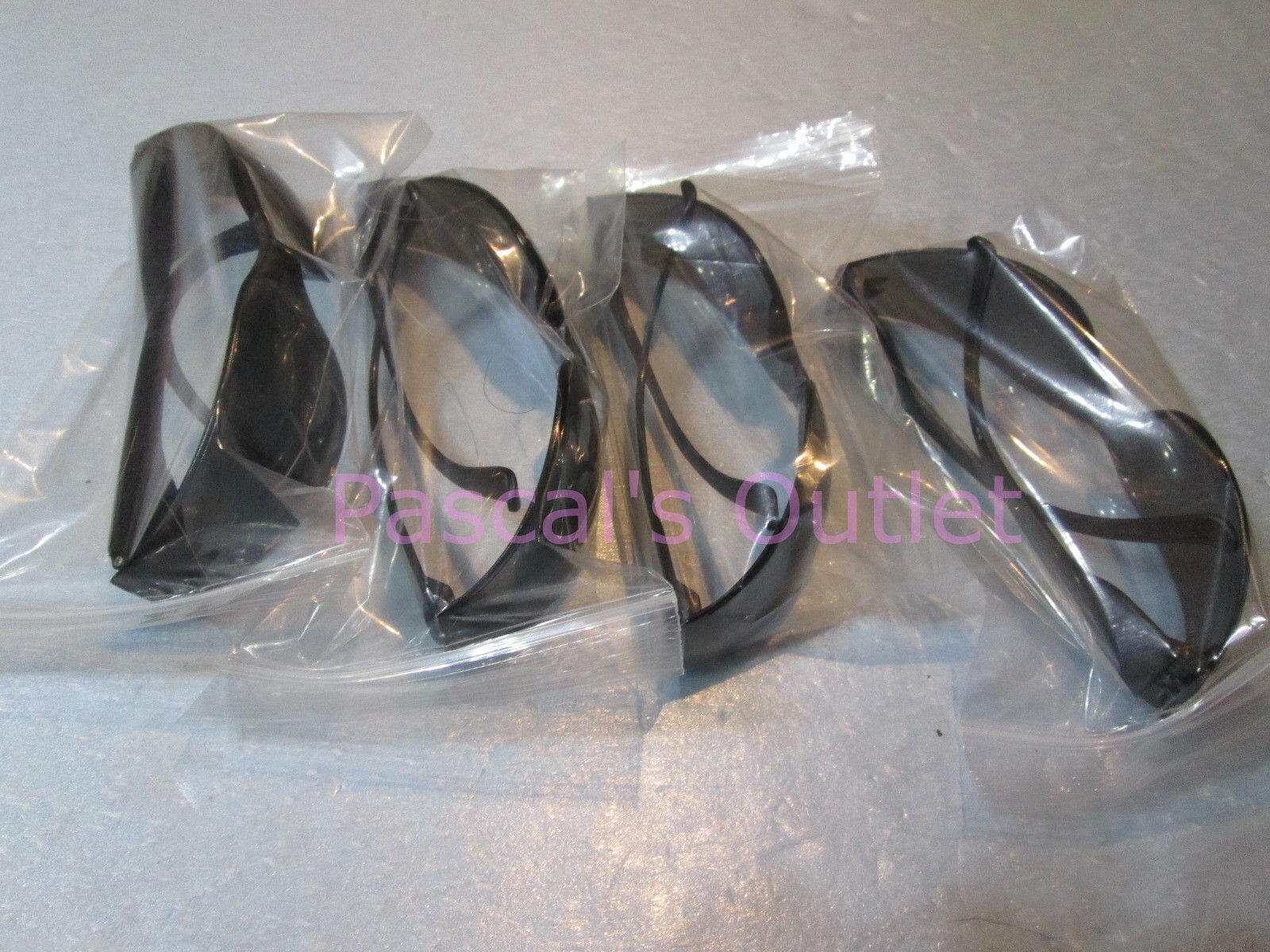 4 pack Tinted Safety Goggles (Dark grey smoke lens) Crews or Bulldog or Cordova