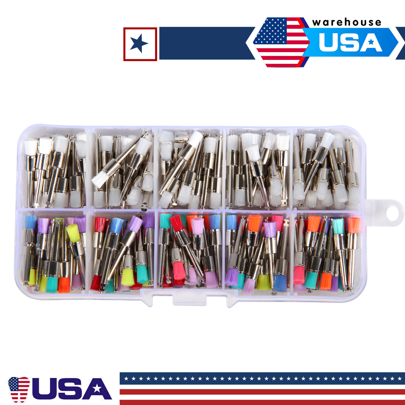 1000pcs Dental Rubber Prophy Tooth Teeth Polish Polishing Cups Latch Type Brush
