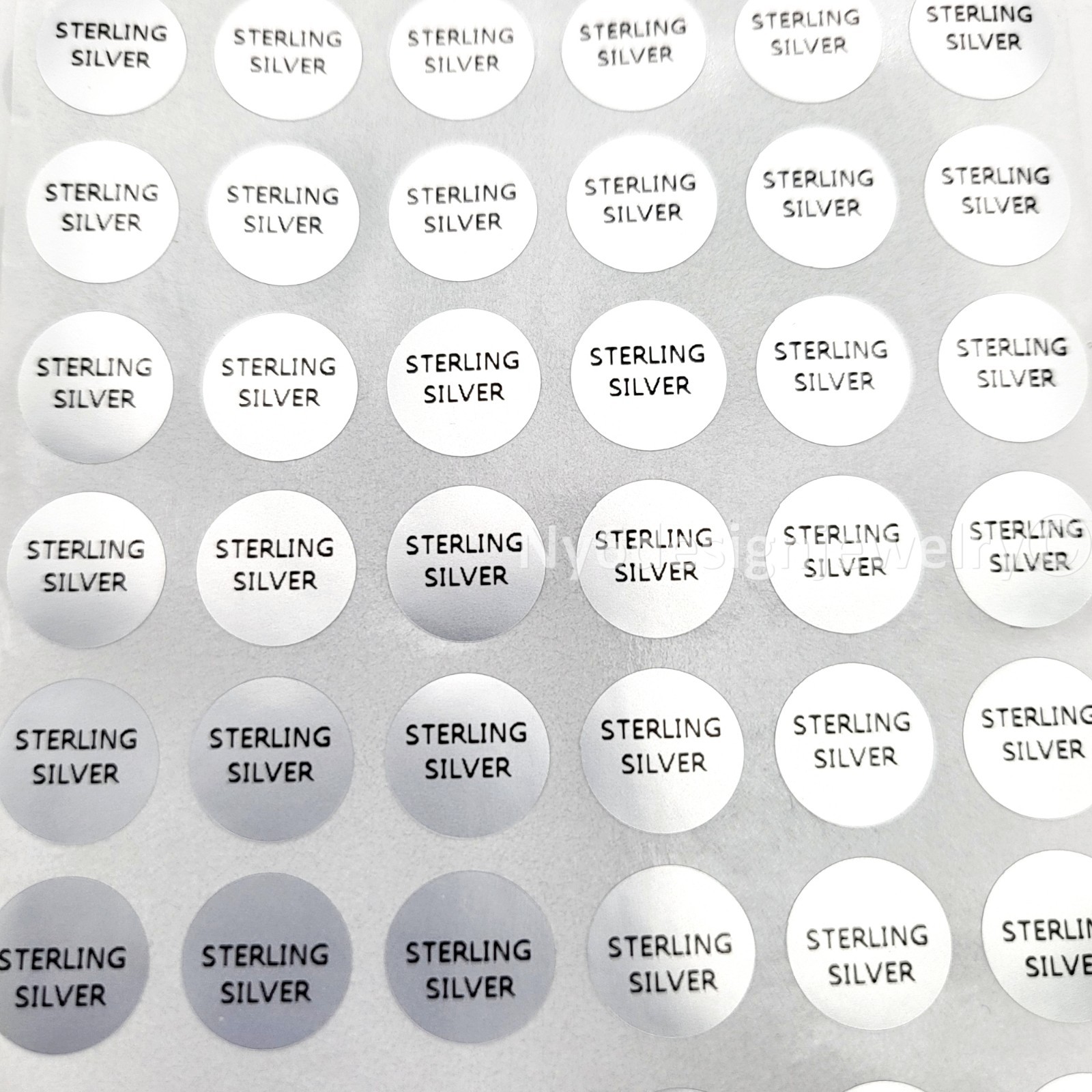 300 pcs “STERLING SILVER” Adhesive Labels – 10mm Round Stickers for Jewelry