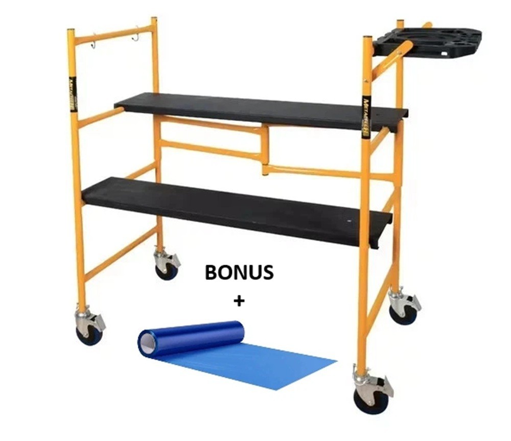 Mini Scaffold Platform 500Lbs Jobsite Series Baker 4.1ft.H x 3.4ft x 1.8ft+BONUS