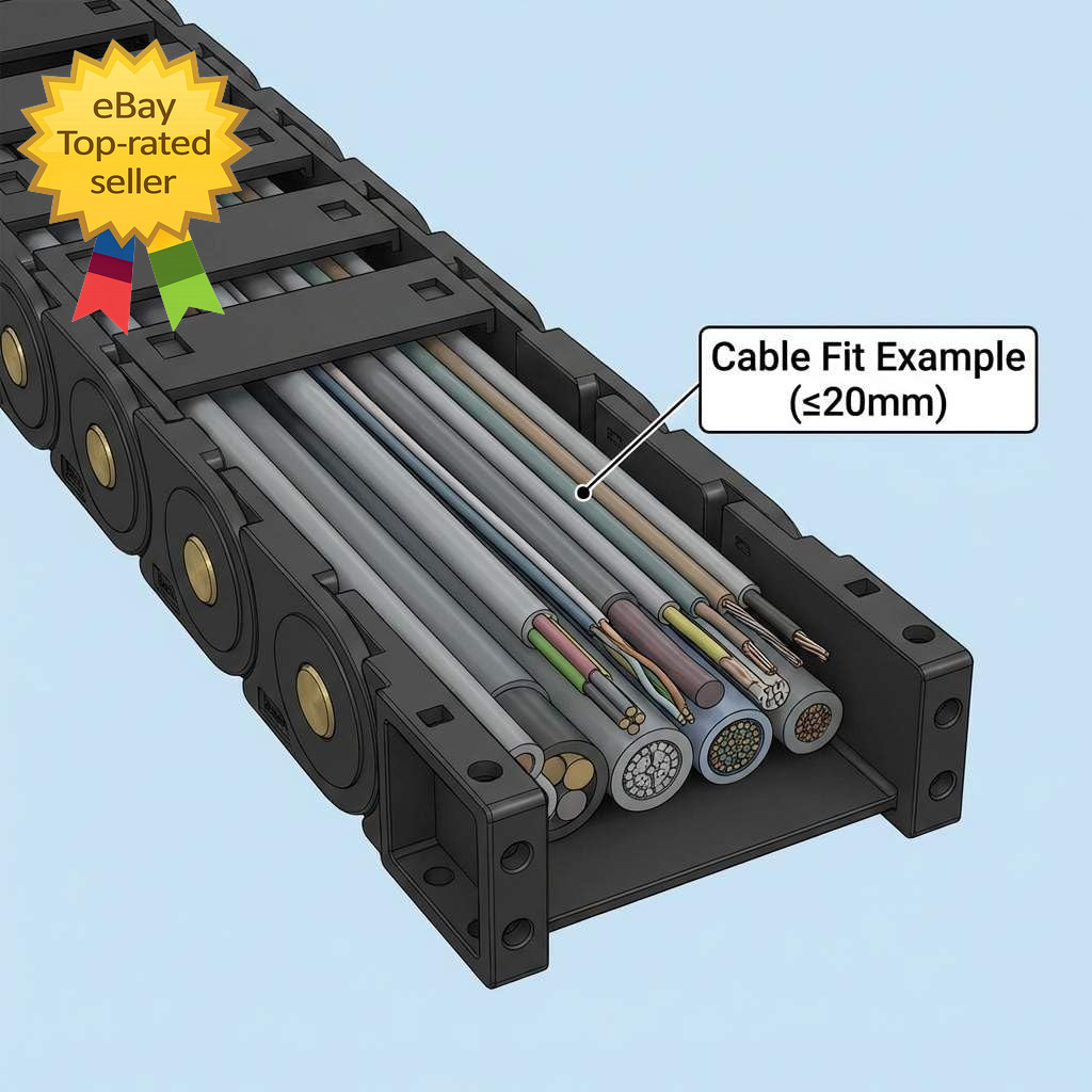 Cable Drag Chain Wire Carrier High Toughness Closed Plastic Chain 25Mm X 77Mm