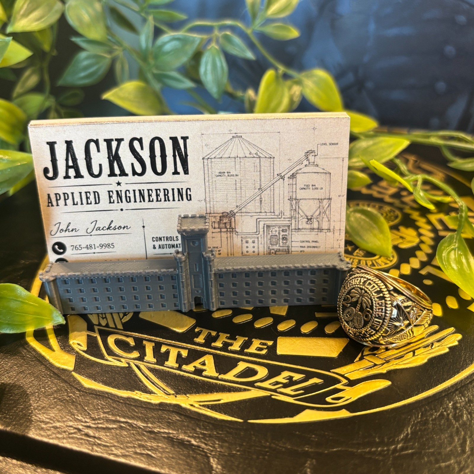 Padgett Thomas Barracks Business Card Holder GRAY The Citadel 3D Printed